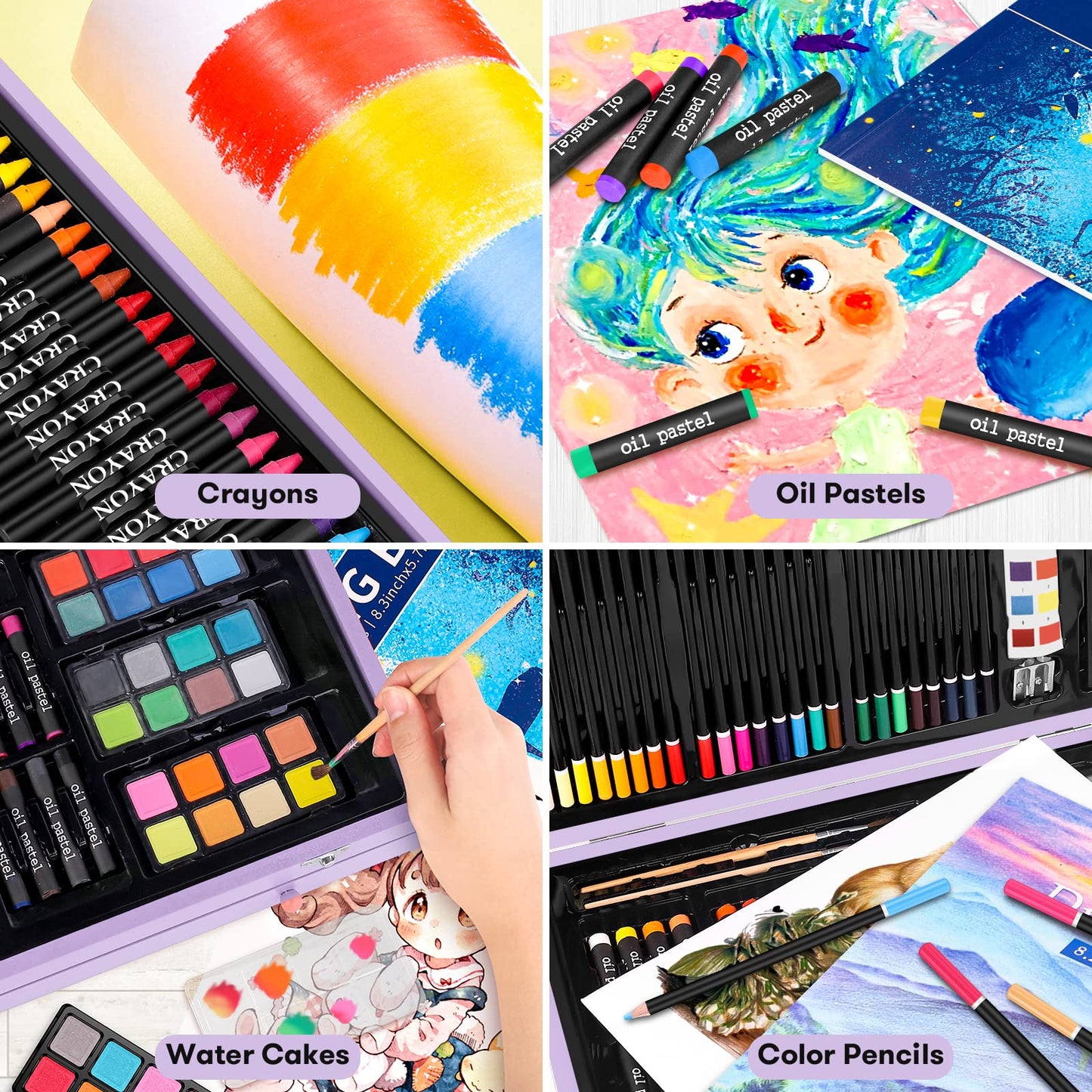 iBayam Art Case (150 pcs), Coloring Painting Art Kit, Travel Activity Set