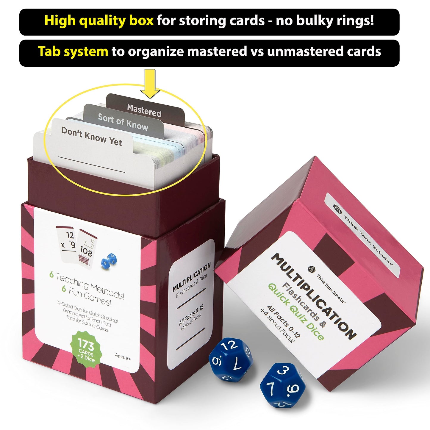 Think Tank Scholar 335 Multiplication & Division Flash Cards (Award Winning) 1 Fact Per Card with