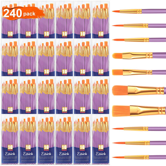 ESRICH 240PCS Paint Brushes, Paint Brush for Acrylic Painting