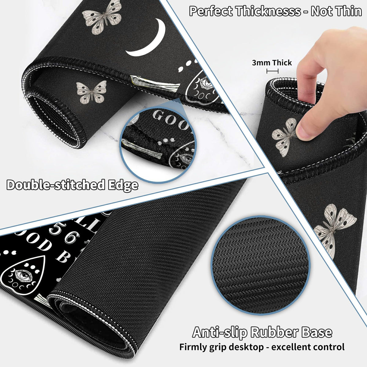 JYCUHTCL Large Gaming Mouse Pad Set 35.4 x 15.7 with Keyboard Wrist Rest, Wrist Support, and