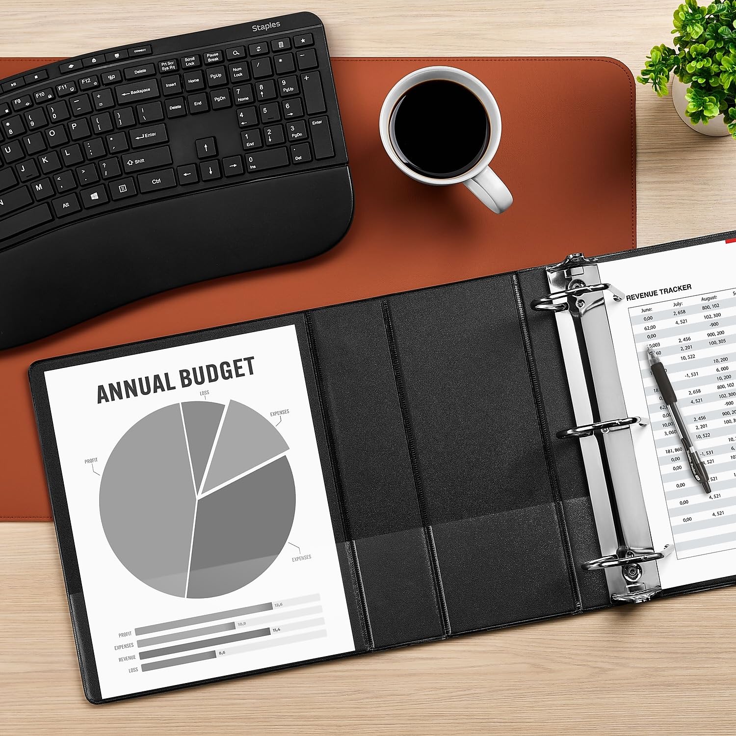Staples Standard 5-Inch D-Ring View Binder, High Capacity Holds Up to 1,050 Sheets, Black, for