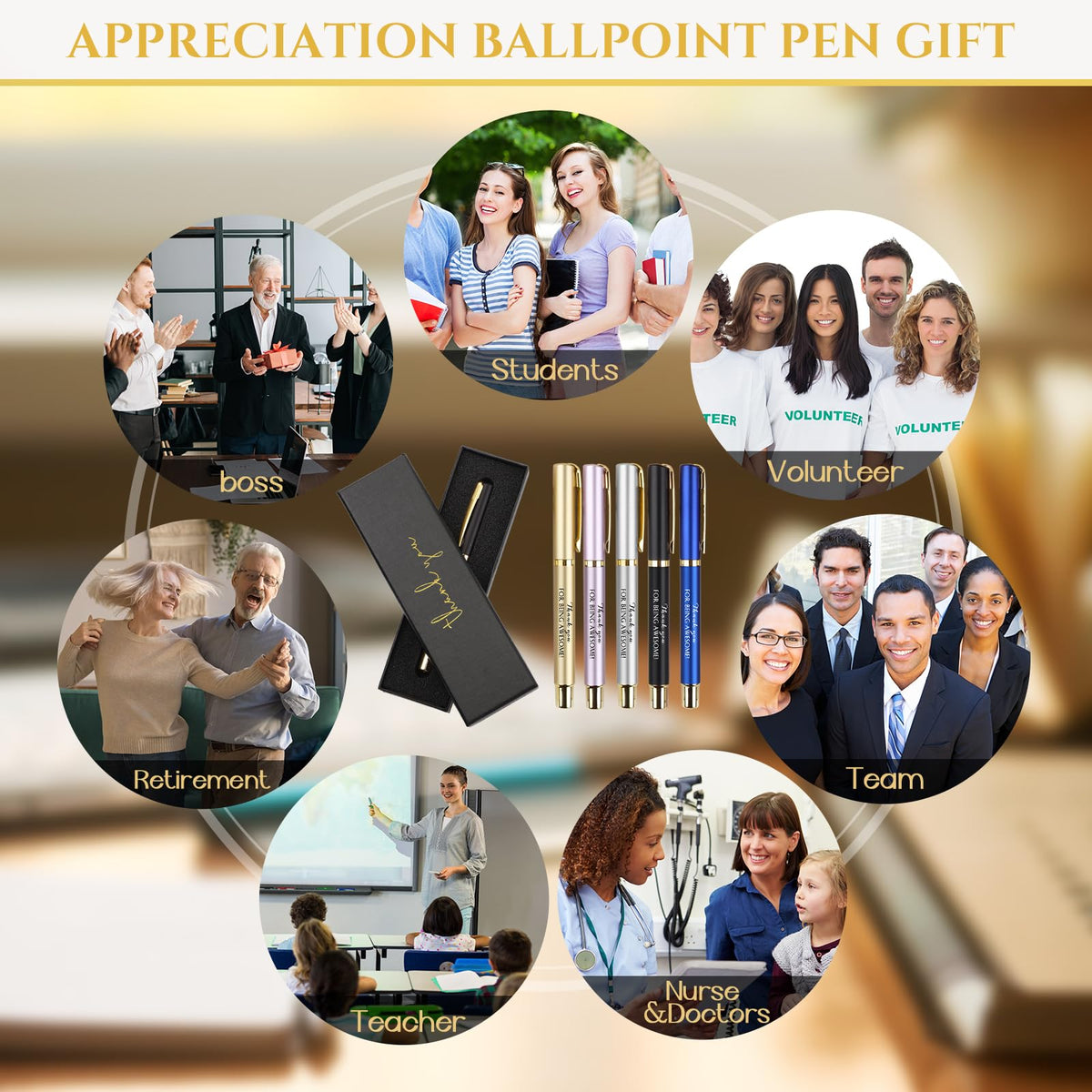 PerKoop 30 Sets Thank You Gift Inspirational Pen with Box, Multi‌, ‌Unique