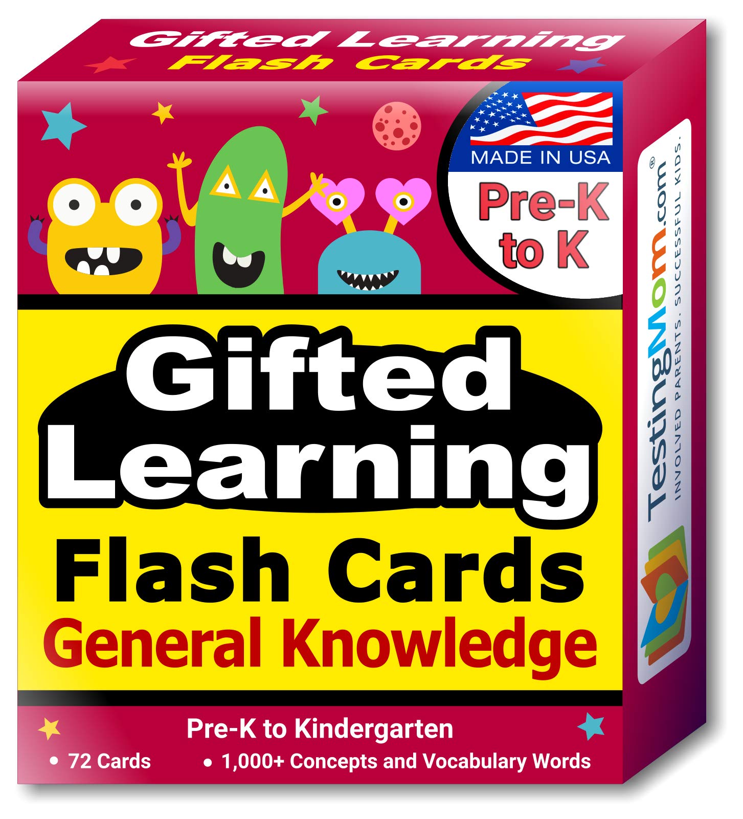 TestingMom.com Gifted Learning Flash Cards for Kids - General Knowledge Flashcards for Pre K to