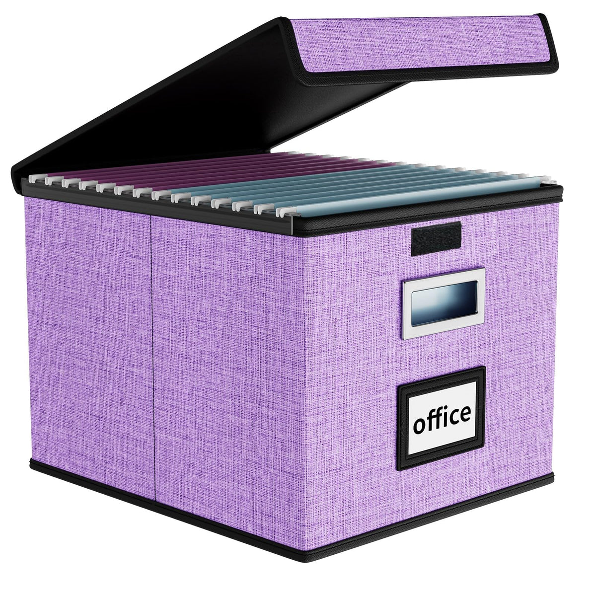 Huolewa File Organizer Box with Lids, Collapsible File Folder Organizer
