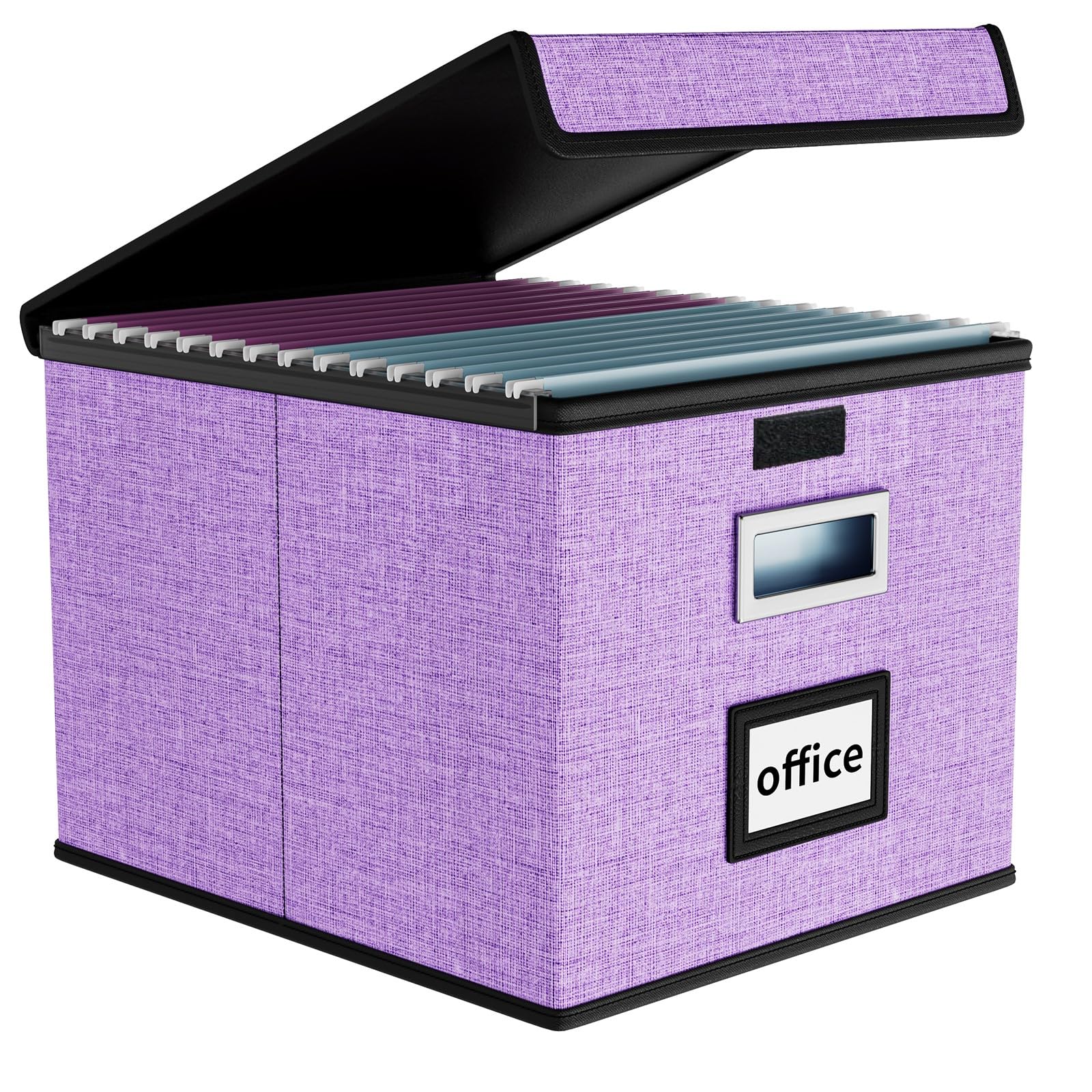 Huolewa File Organizer Box with Lids, Collapsible File Folder Organizer