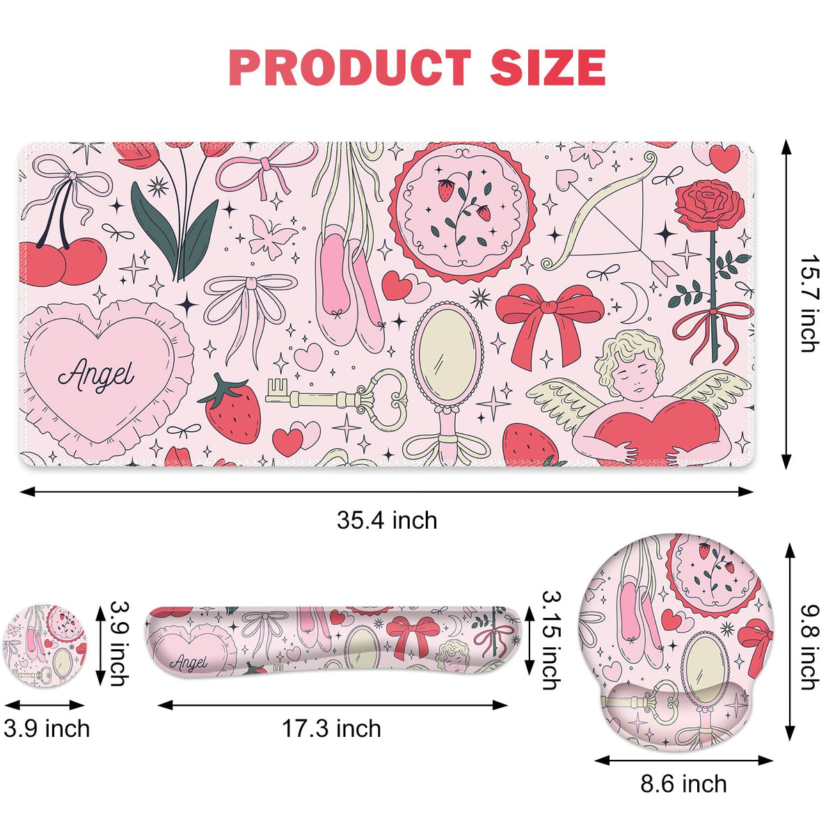 Gaming Mouse Pad, 4in1 XXL Mousepad Large Desk Mat, Cute Desk Pad Protector