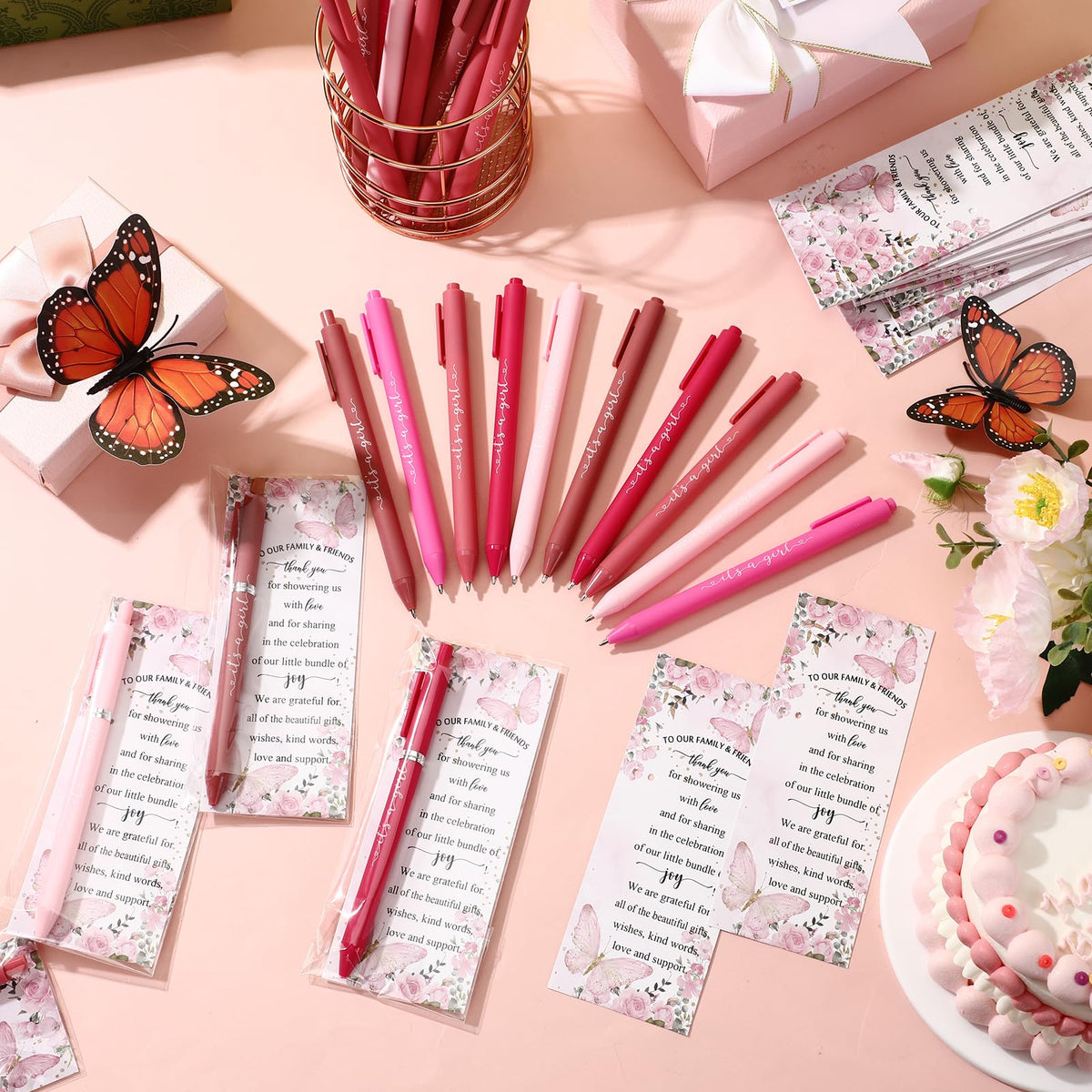 Engrowtic 50 Set Baby Shower Gifts Pens for Guests Bulk Baby Shower Party Favors Retractable