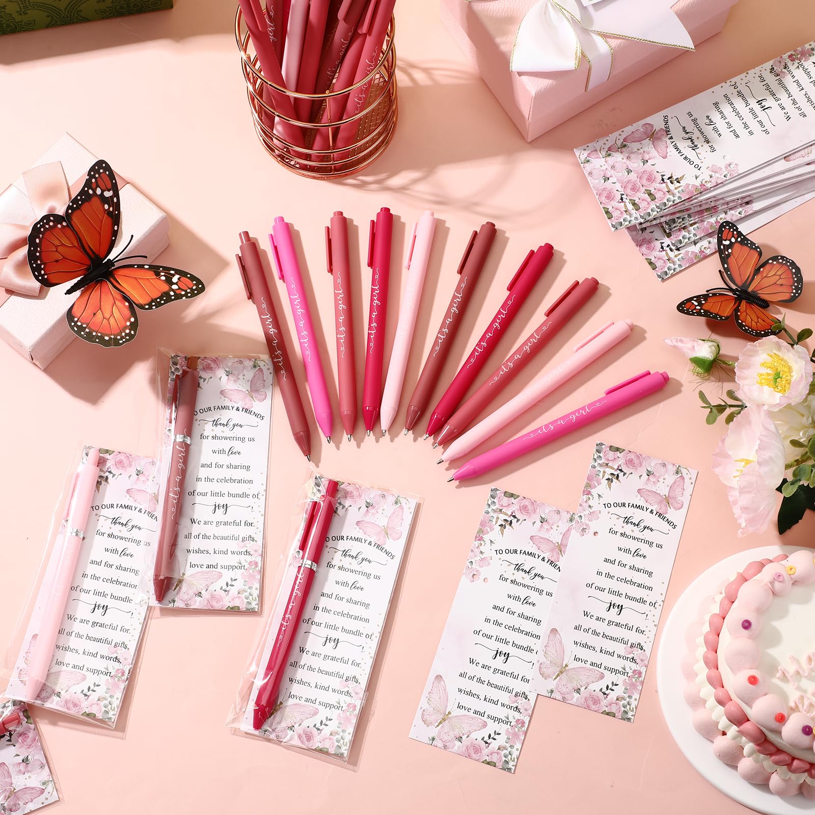 Engrowtic 50 Set Baby Shower Gifts Pens for Guests Bulk Baby Shower Party Favors Retractable