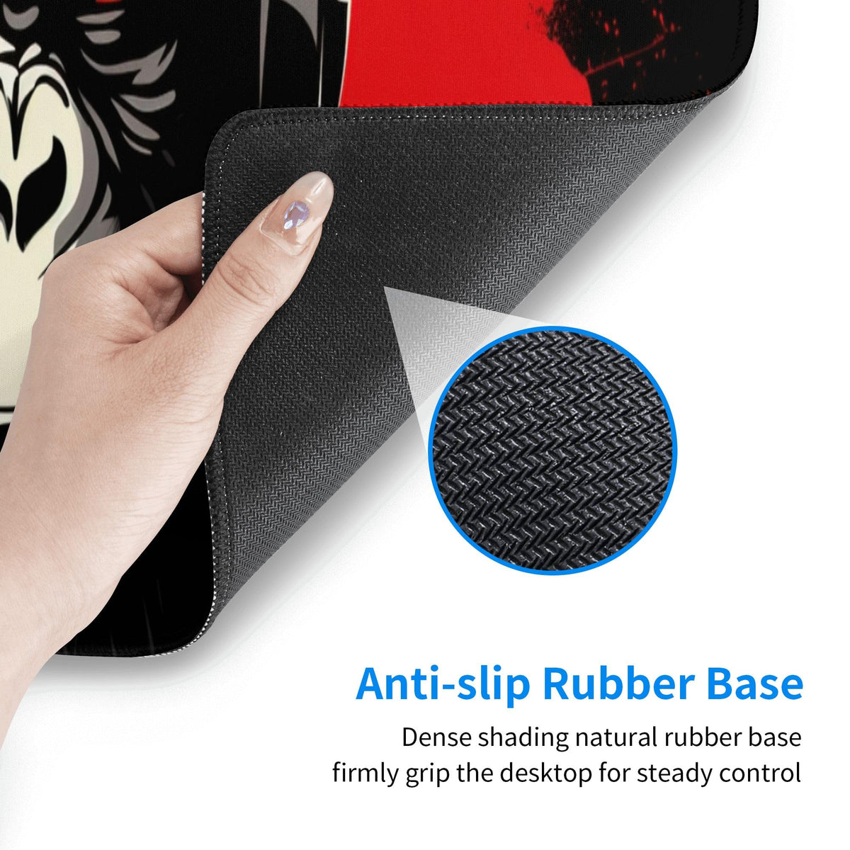 Stylish Gorilla with Headphones Against Themed Mouse Pad 31.5 x 12 Inch, Anti-Slip Rubber Base