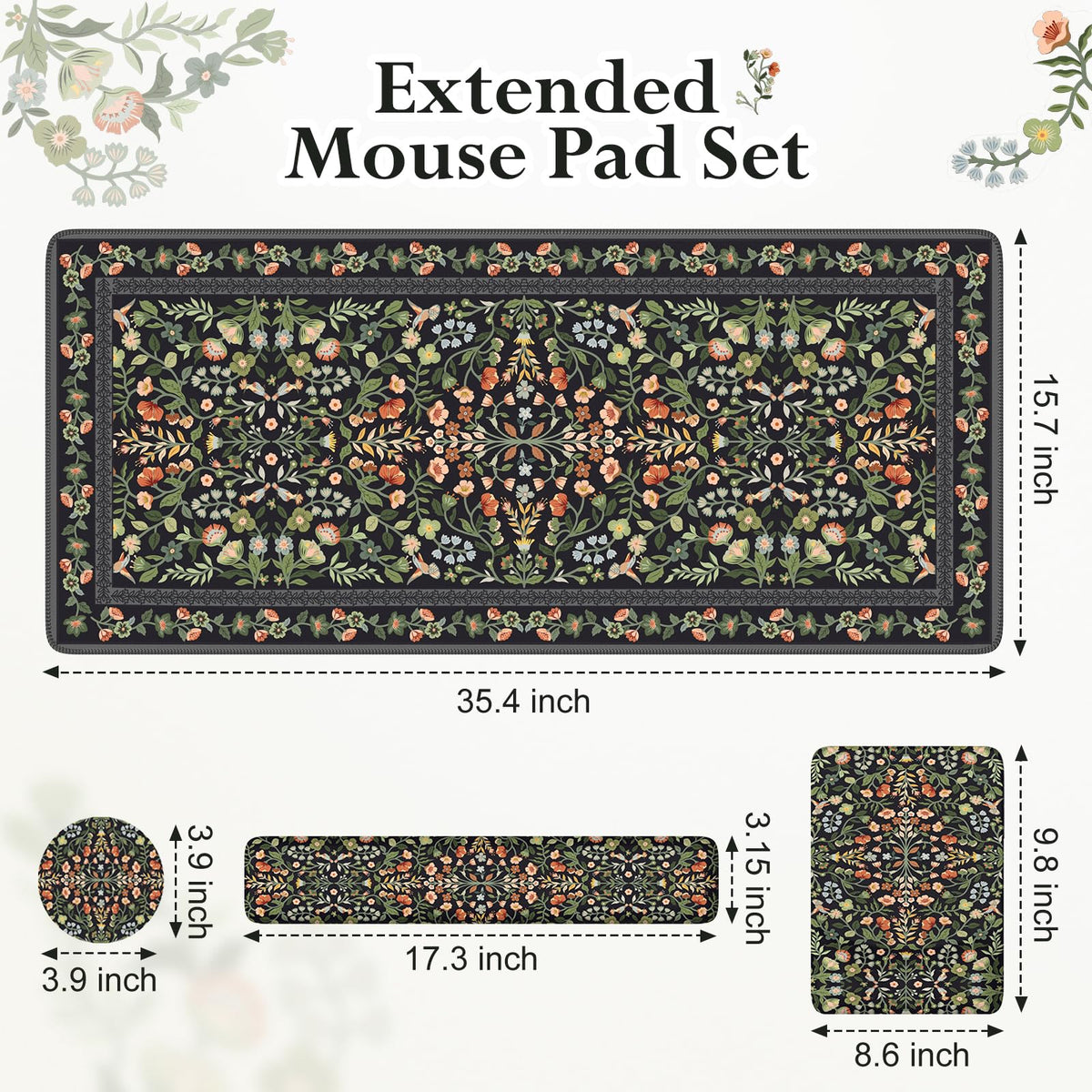 iLeadon Mouse Pad Set, Non Slip Desk Mat with Keyboard Wrist Rest