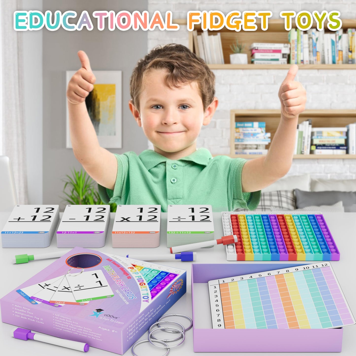 Math Games for Kids - Math Flash Cards - Interactive Practice Kit Pop It Practice with Addition
