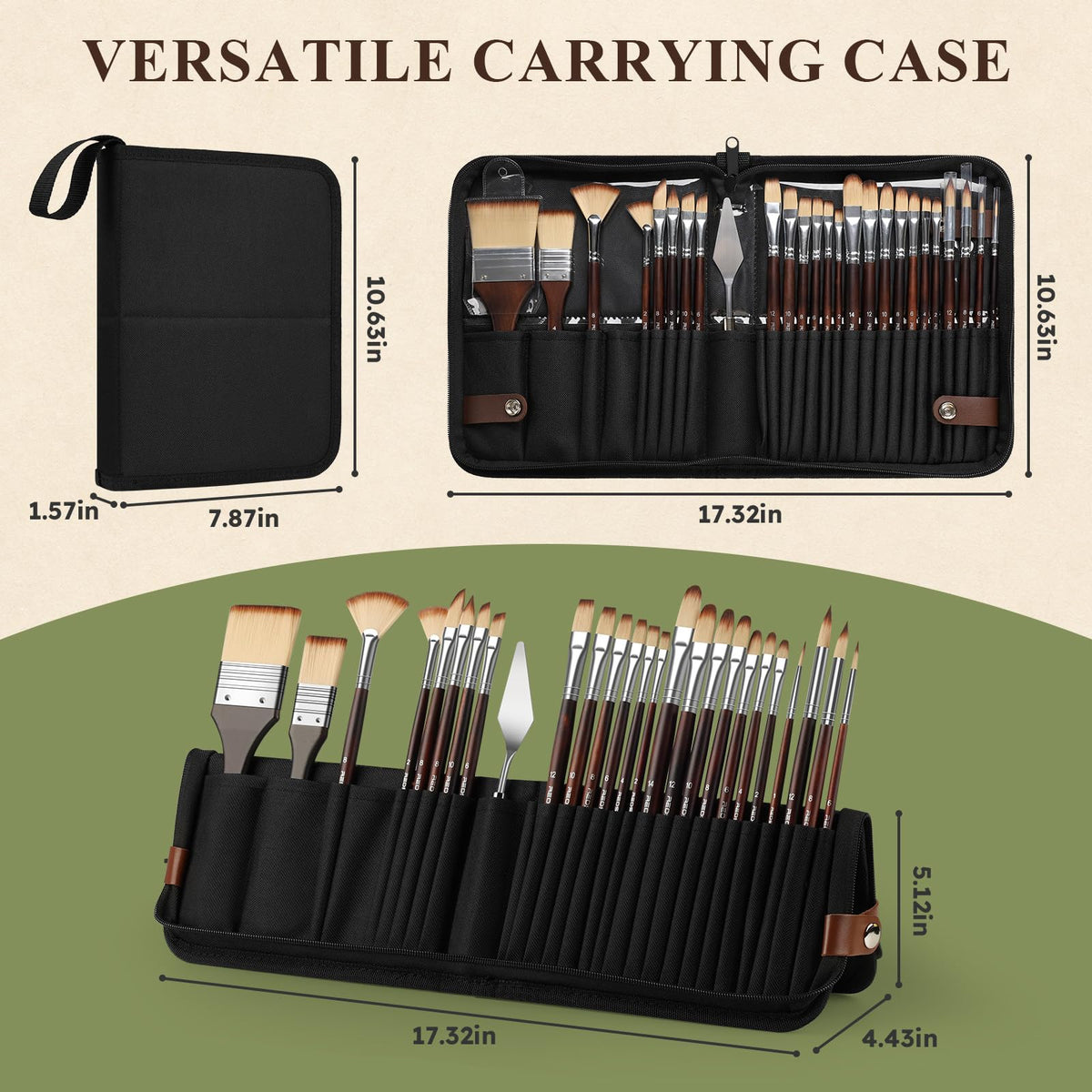 REDSHELL 26pcs Paint Brush Set, Acrylic Oil Painting Brushes for Artists