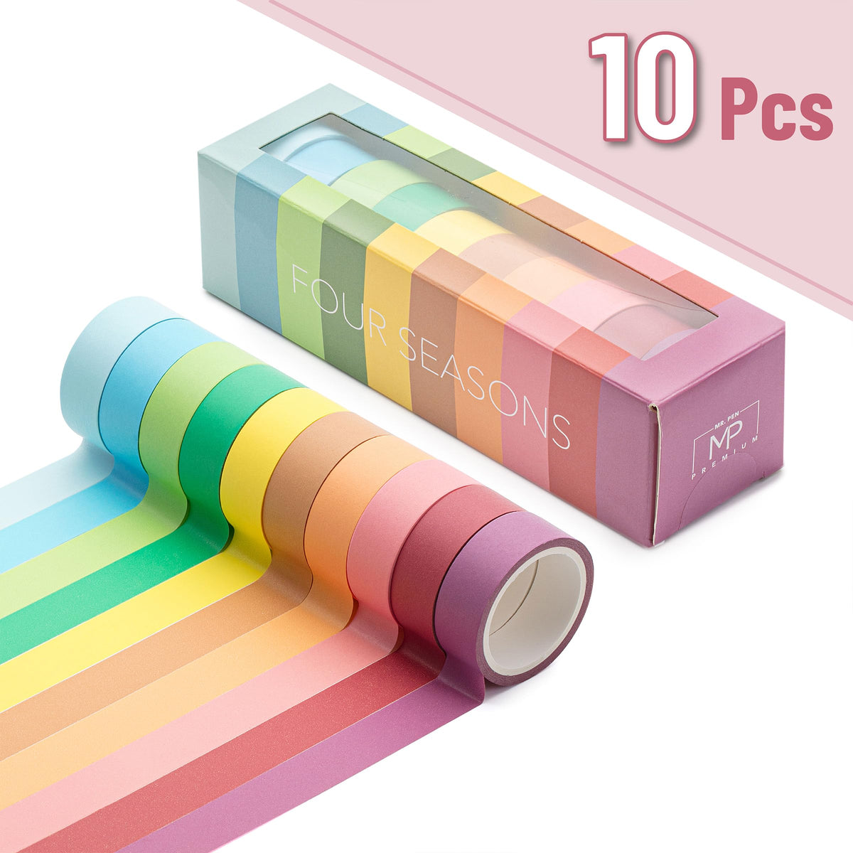 Mr. Pen- Washi Tape Set, 10 Rolls, 5.5 Yards/Roll