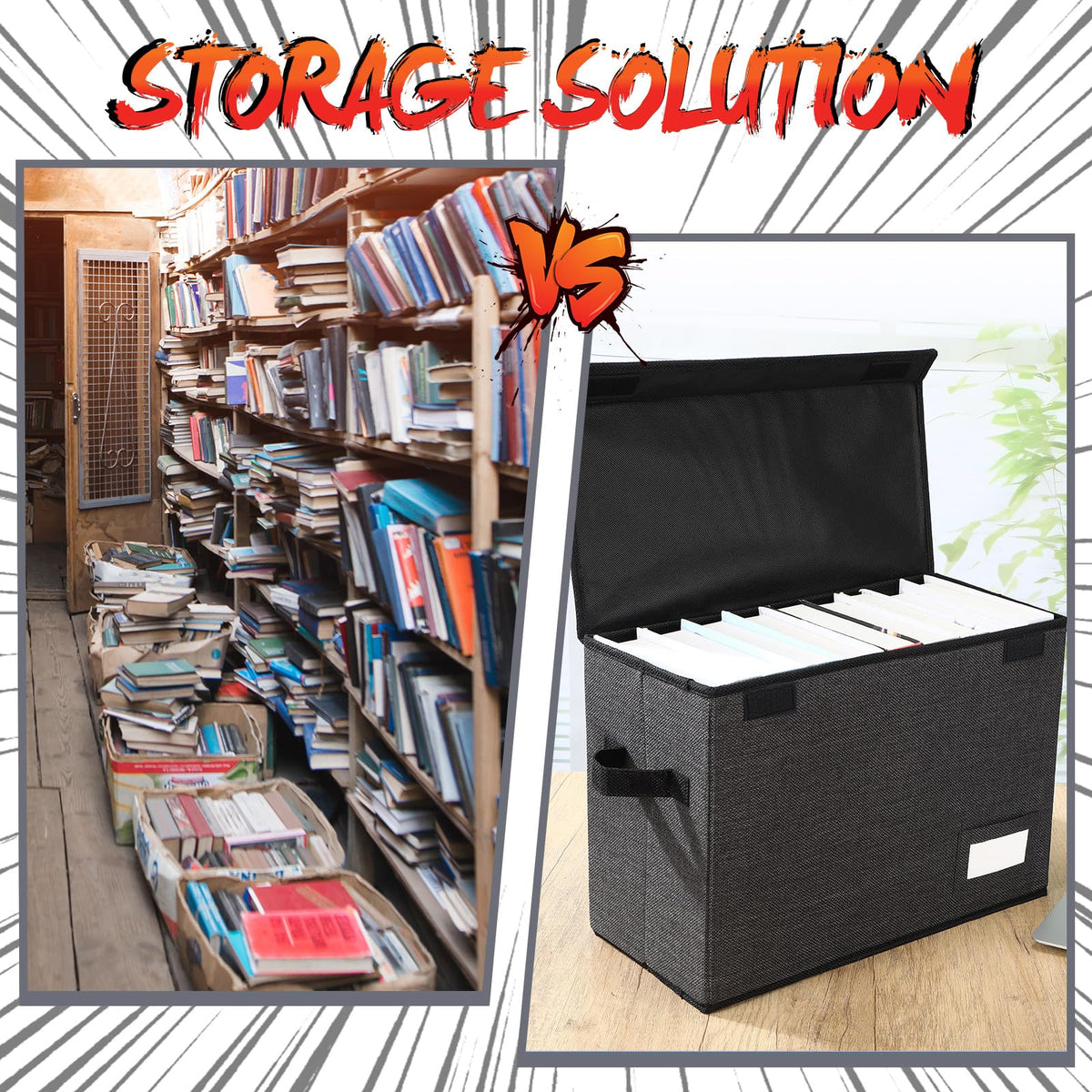 Chuangdi 6 Pcs Comic Book Storage Boxes,Charcoal Gray