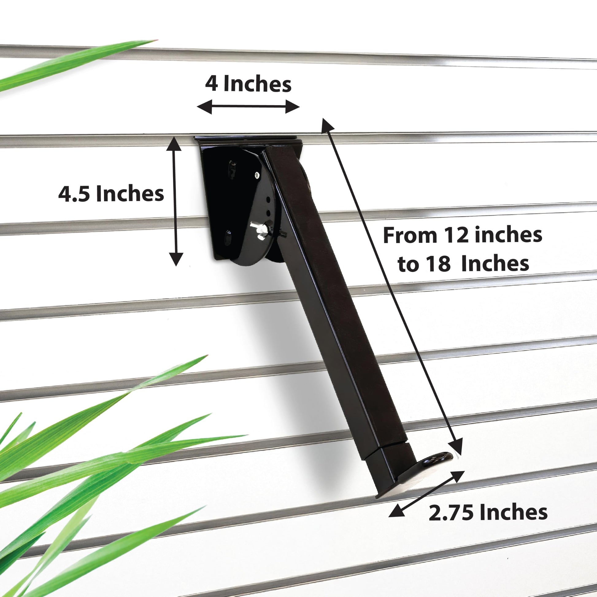 Slatwall Keyboard Arms (1-PAIR) Telescoping 12" - 18" / 3 Adjustable Angles