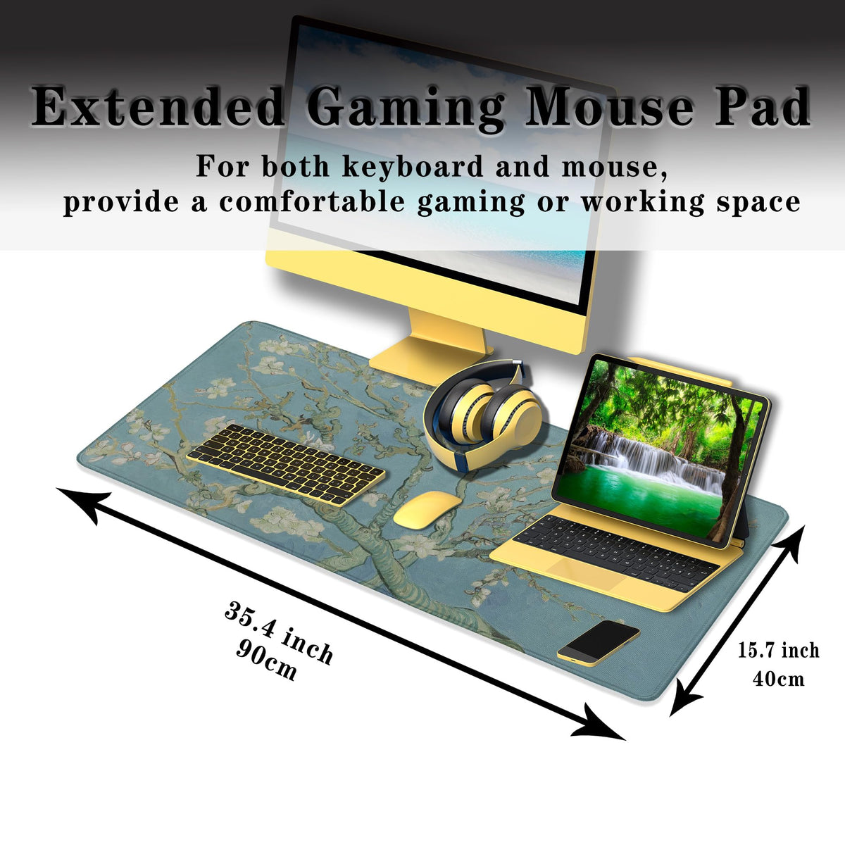 Samgula Big Mouse Pad Modern Desk Pad Computer Desk Mats Large Mouse Pads Large Mousepad Waterproof