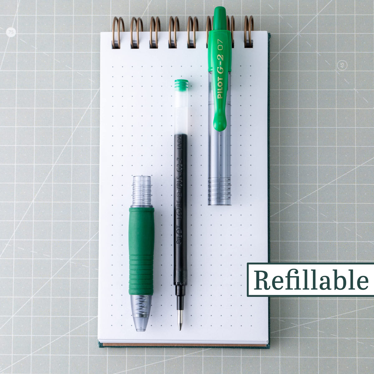 PILOT G2 Premium Gel Roller Pens, Green Ink Pens Fine Point, Pack of 12