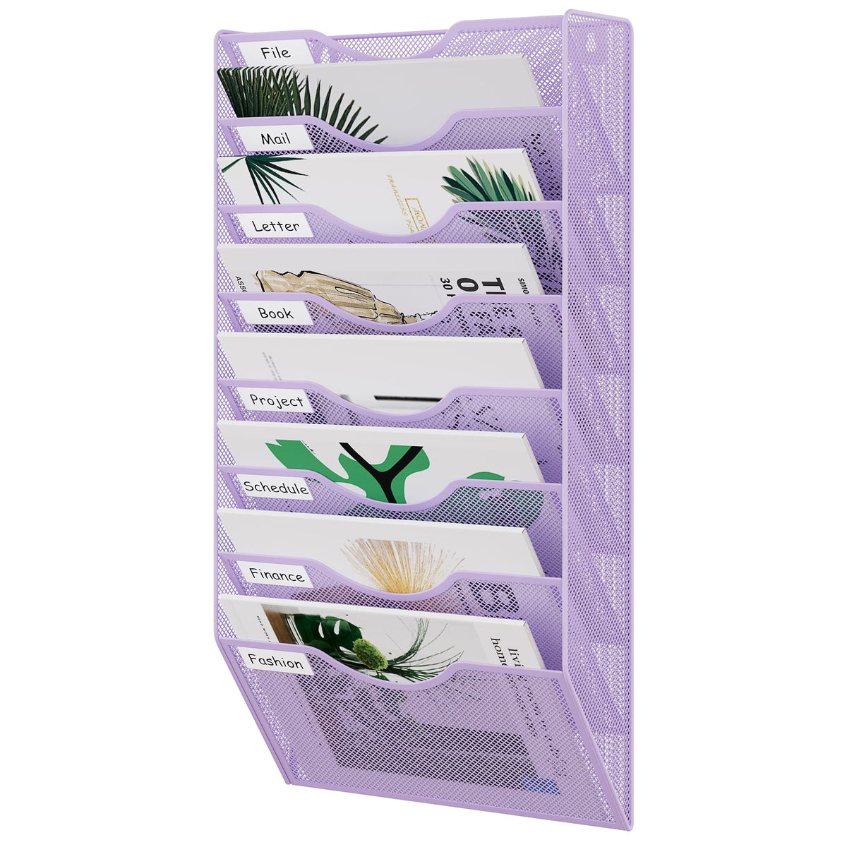 EasyPAG 8 Pocket Mesh Wall File Organizer, Hanging Paper Folder Holder with Classify Label