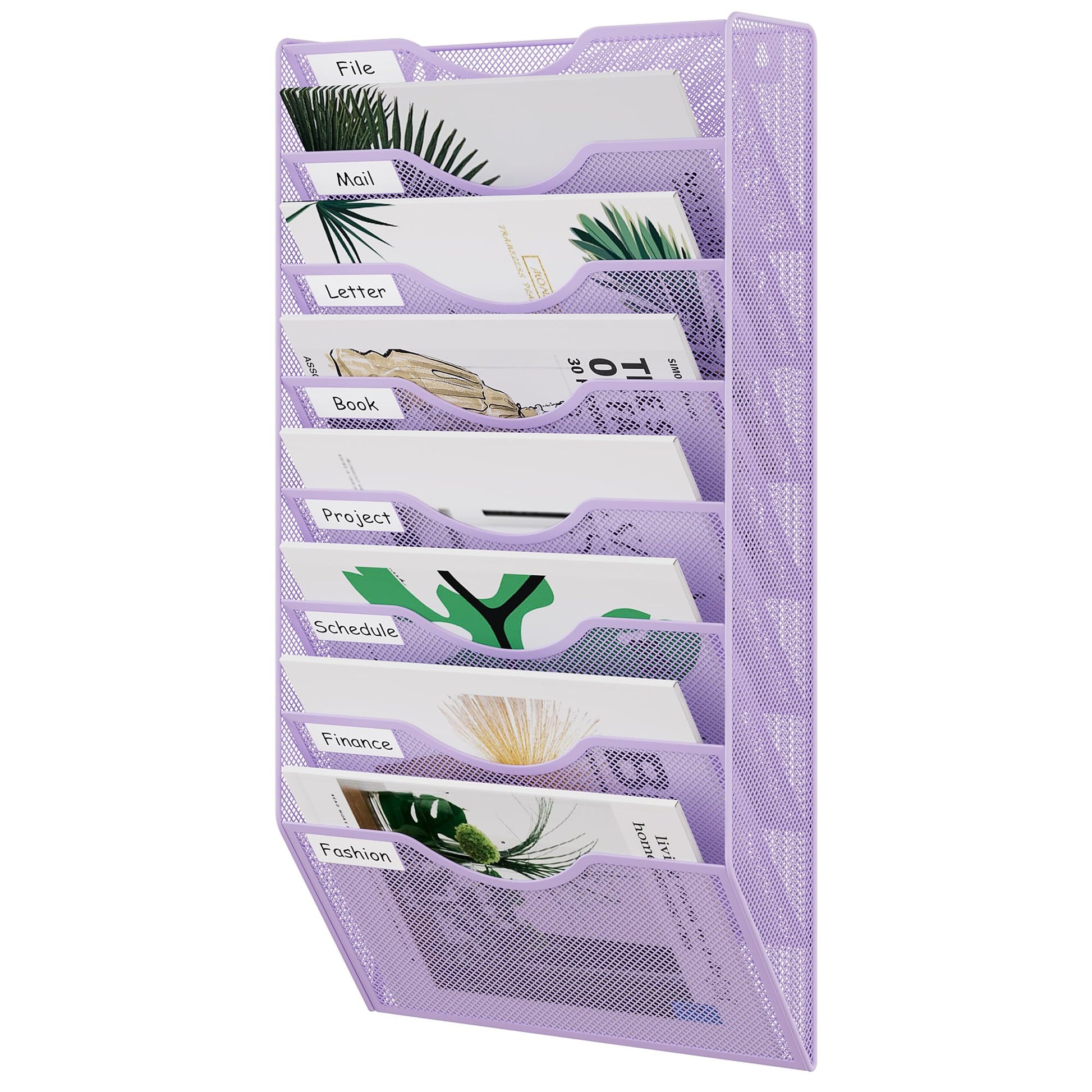 EasyPAG 8 Pocket Mesh Wall File Organizer, Hanging Paper Folder Holder with Classify Label