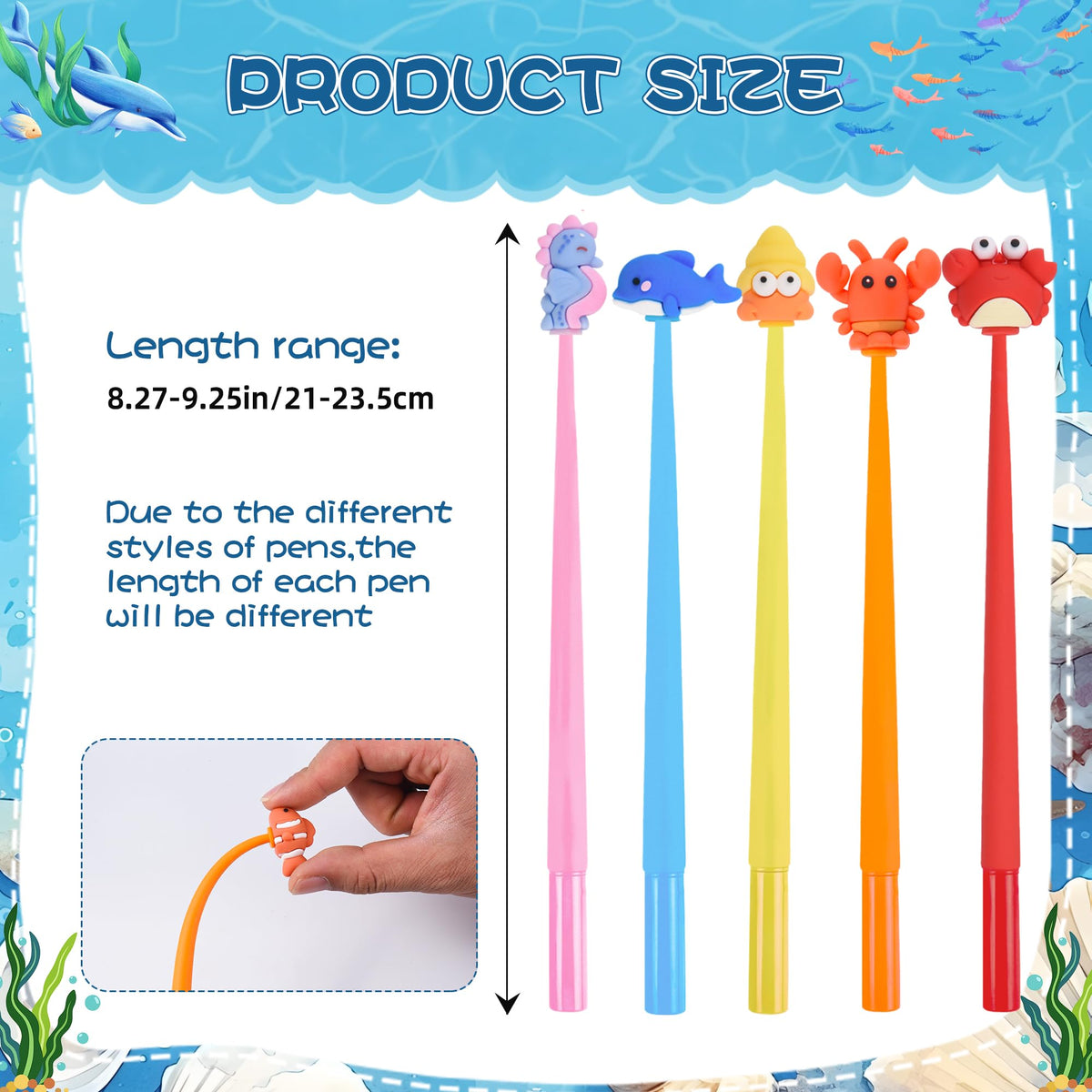 50 PCS Under the Sea Party Favor Stress Relief Bobblehead Pens Fun Cute Pen Fidget Pens Kawaii
