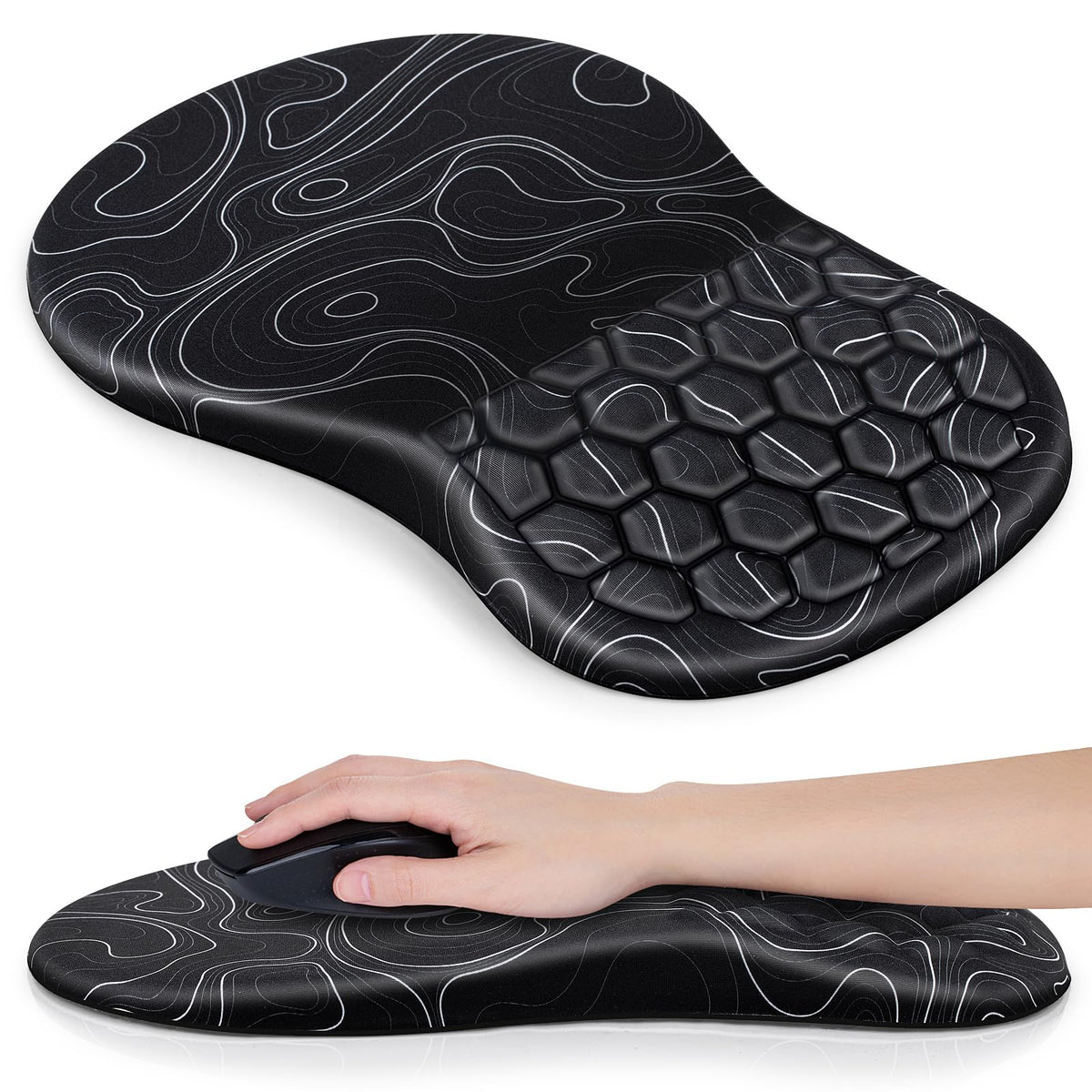 Canjoy Mouse Pad with Wrist Rest, Ergonomic Wrist Support with Massage