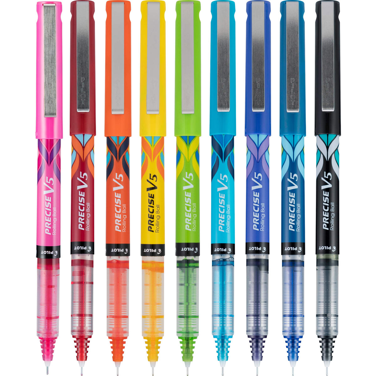 PILOT Precise V5 Capped Liquid Ink Rollerball Pens, Deco Collection, Extra Fine Point Ink Pens 0.5