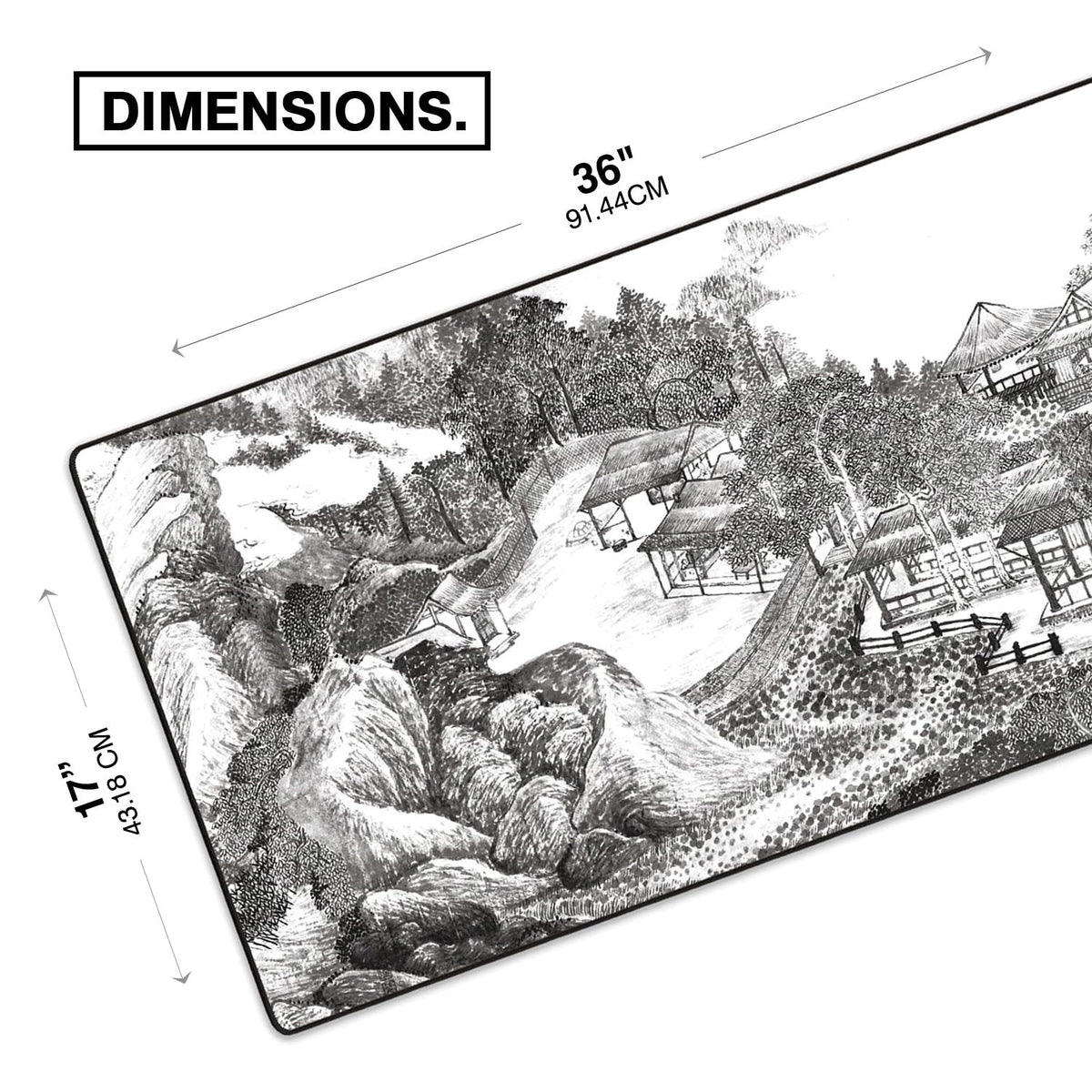 MPCO. Whiling Away Large Gaming Desk Pad, 36" x 17" Aeroglyde Desk Mat