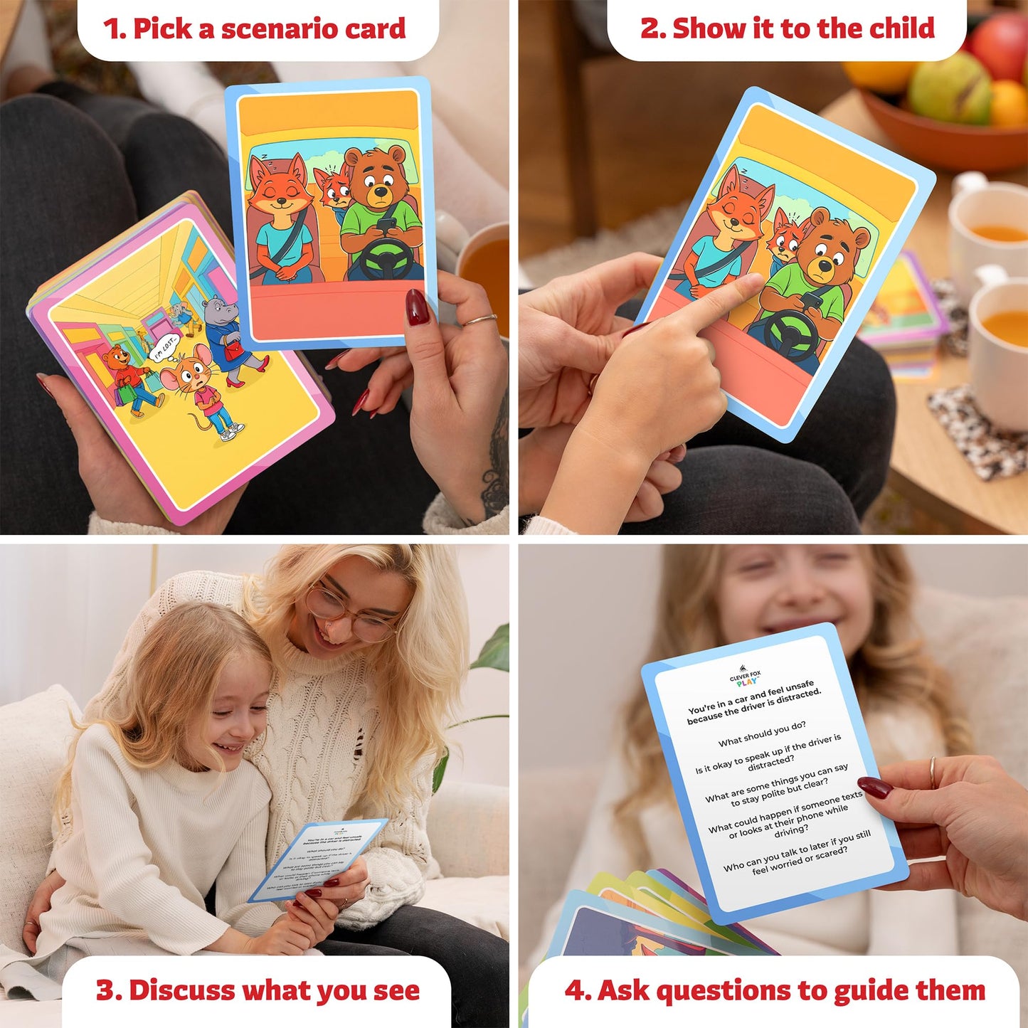 Who What Why Safety Conversation Cards for Kids, SEL Game, Ages 4+