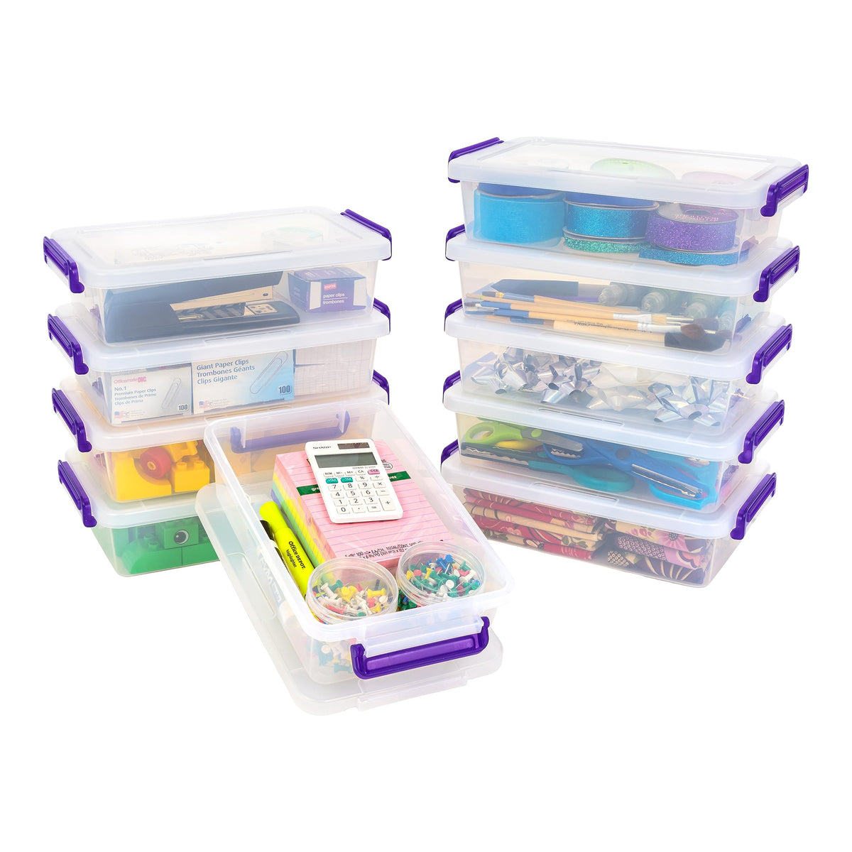 IRIS USA Storage Bins with Lids |Made in USA| 3 Qt - (10-Pack) - Clear