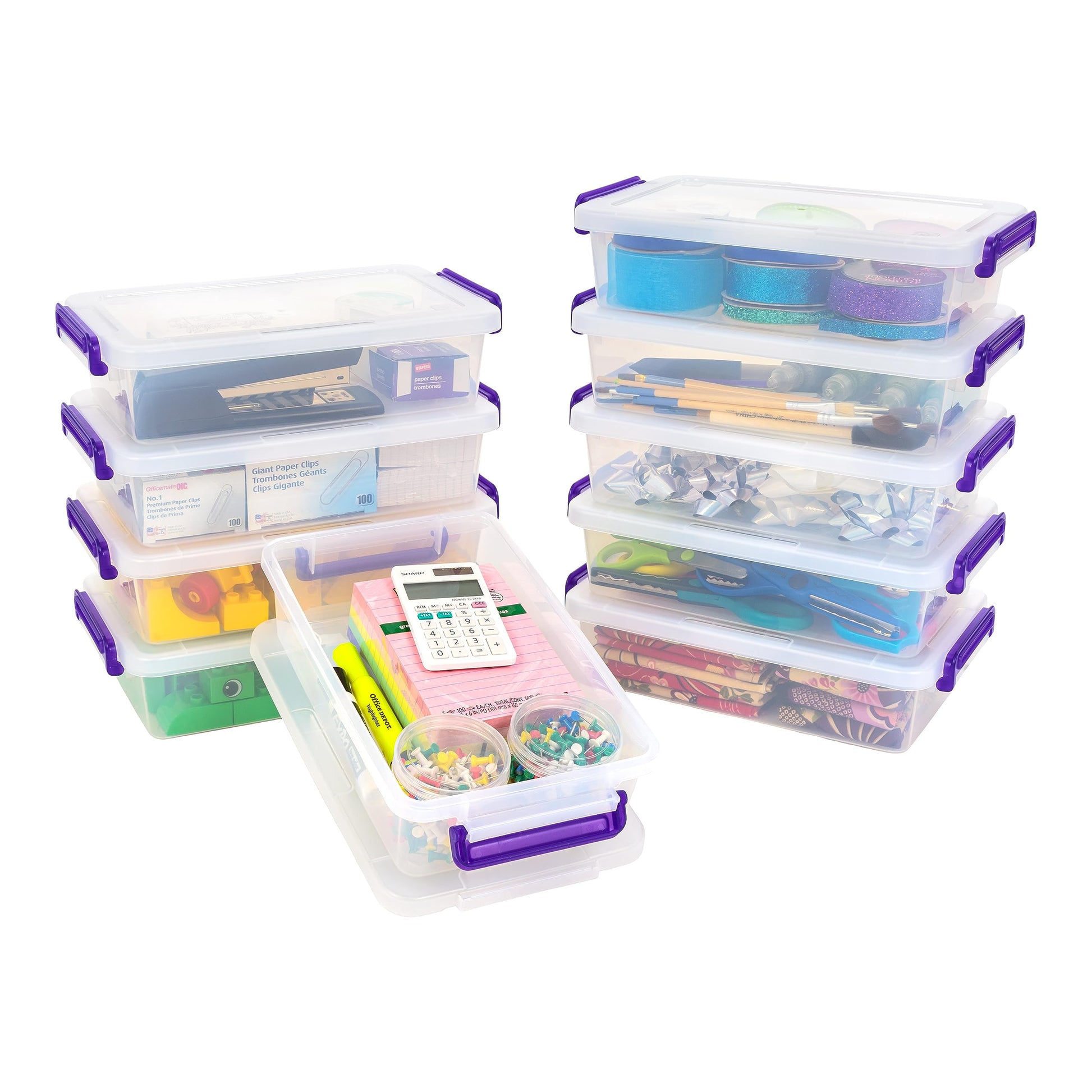 IRIS USA Storage Bins with Lids |Made in USA| 3 Qt - (10-Pack) - Clear