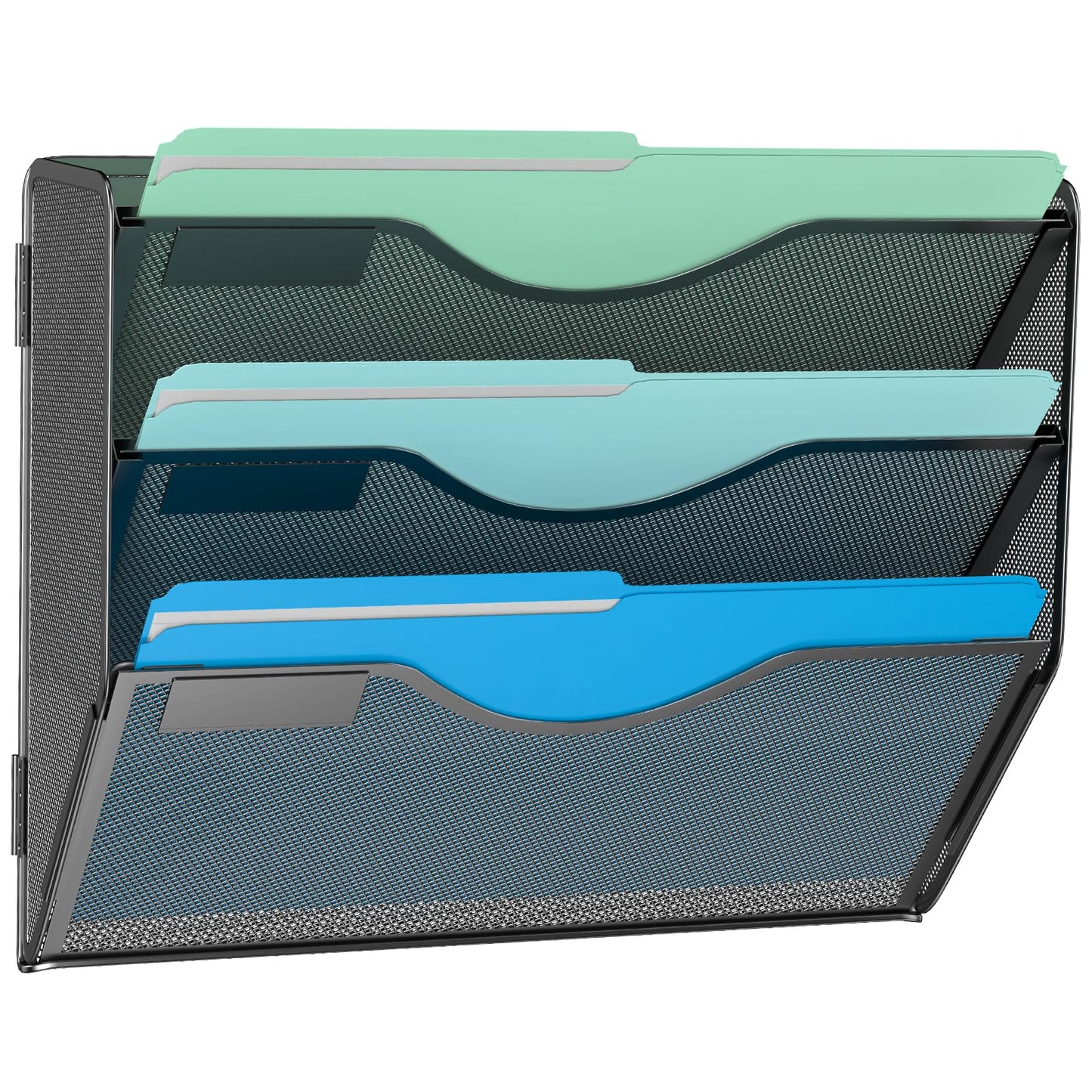 Gawerk 3 Tier Hanging Wall File Organizer, Mesh Mail Paper Orgnization Hanging File Folder Holder