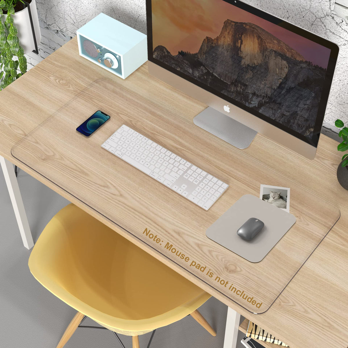 Oterri Clear Writing Desk Pad, 35.4’’x17” Heat Resistant Waterproof PVC Round Edge Durable Desk