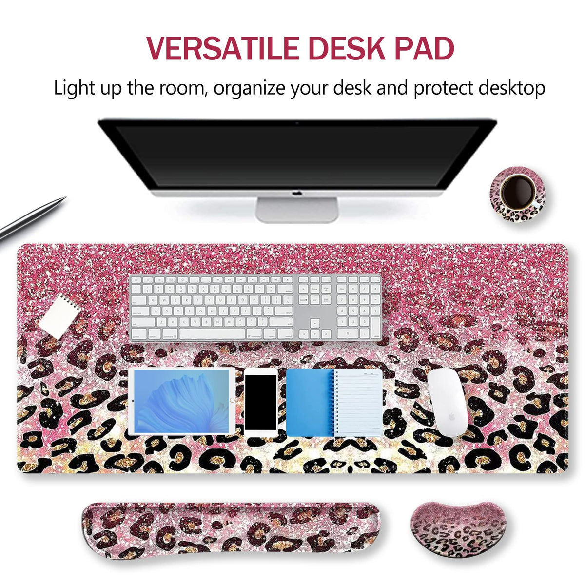ARTSO Extended Gaming Mouse Pad Set, Keyboard Wrist Rest Support Pad + Wrist Cushion + XXL Large