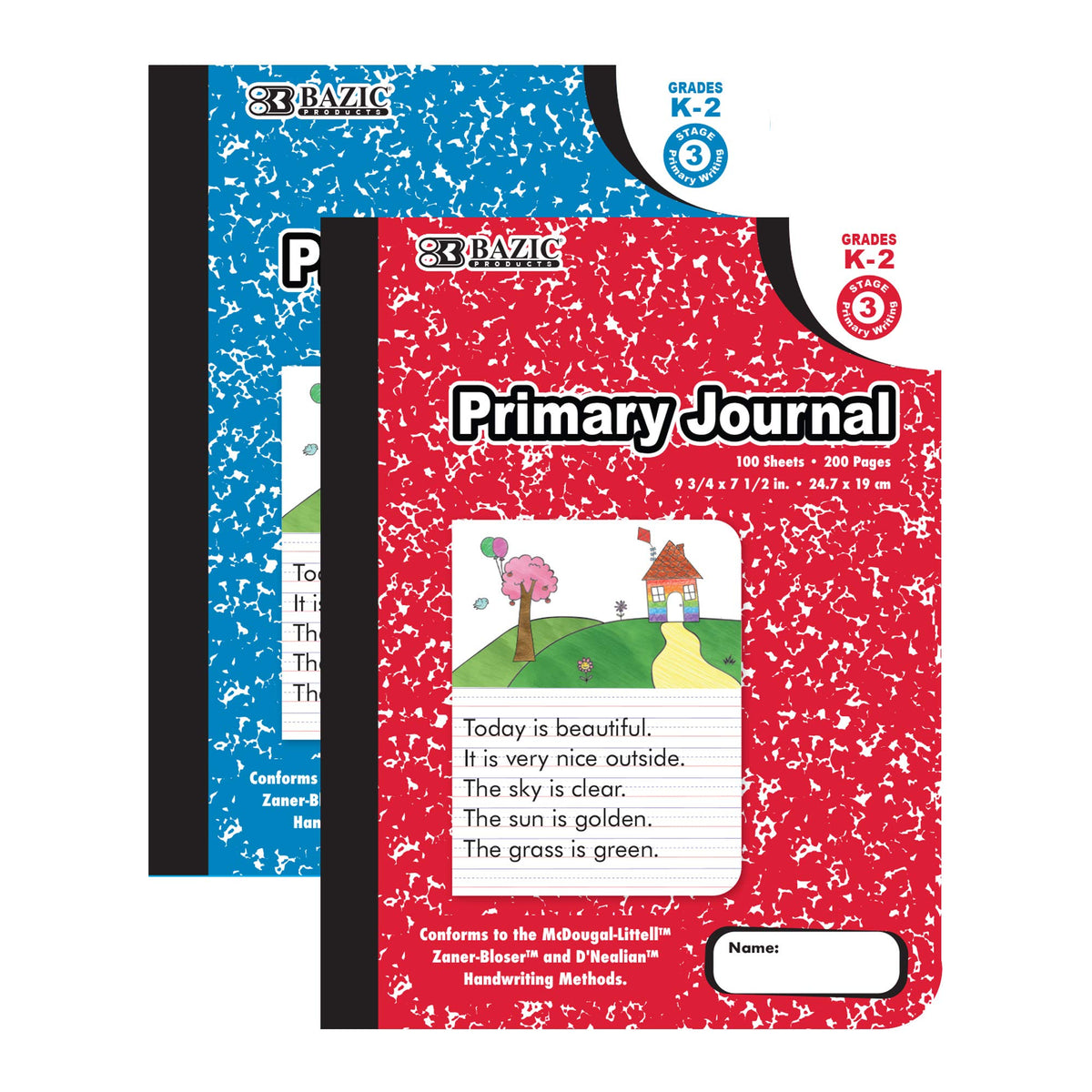 BAZIC PRODUCTS Primary Journal, Grades K-2, Draw & Write, 100 Sheets