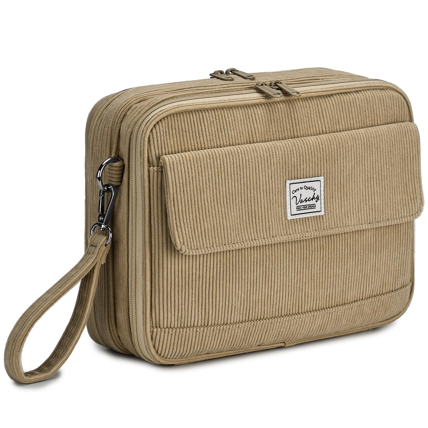 VASCHY Colored Pencil Case, Corduroy Large Pencil Pouch for Art Pens Markers Gel Pens Big Holder