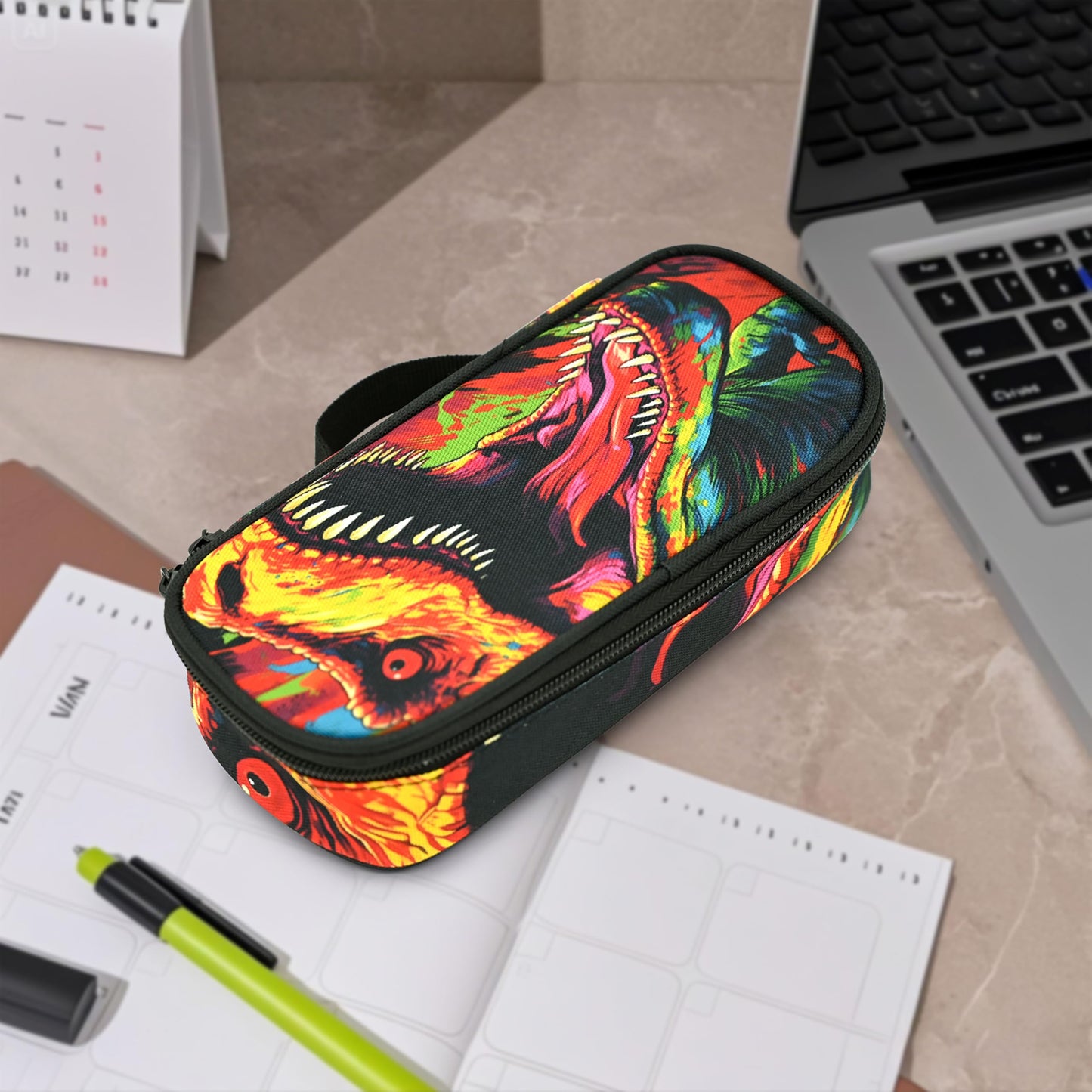 Droerfes Dinosaur Pencil Case Pencil Pouch Large Capacity Pen Bag School Office Organizer