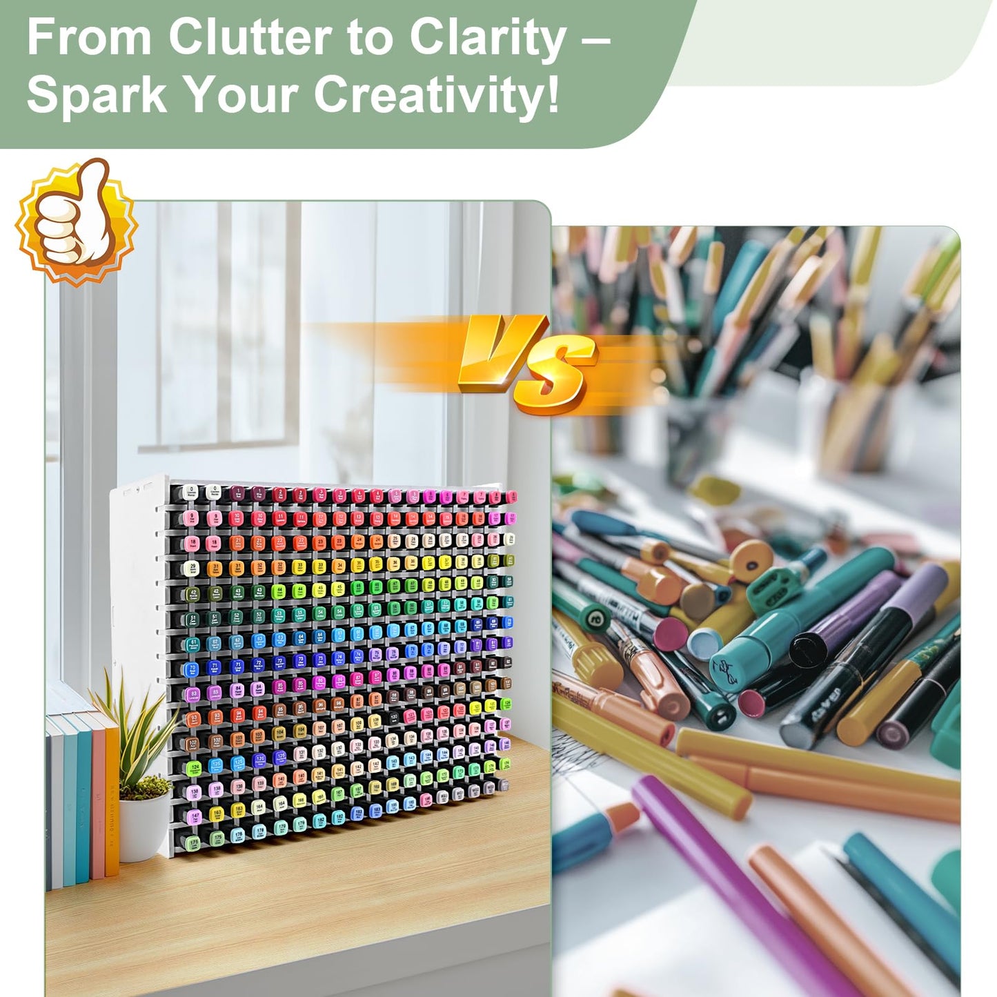 LOSADY Marker Organizer, 270-Slot Marker Holder with Adjustable Dividers