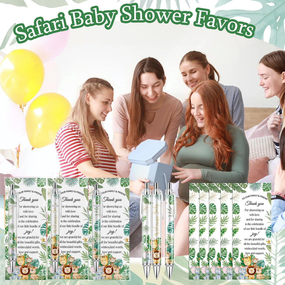 Lebsitey 50 Sets Pen Baby Shower Favors Gifts for Guests Includes 50 Rolling Paper Ballpoint Pens