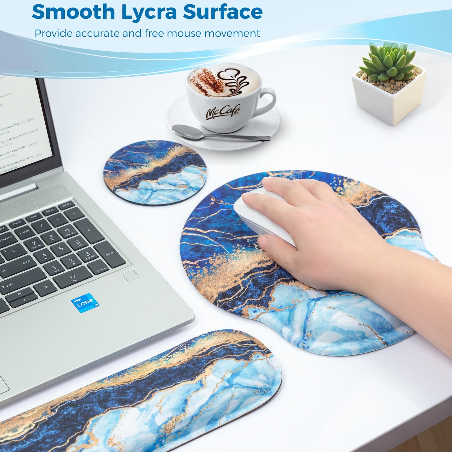 Wiabsi Mouse Pad and Keyboard Wrist Rest Support,Ergonomic Mouse Pad Set