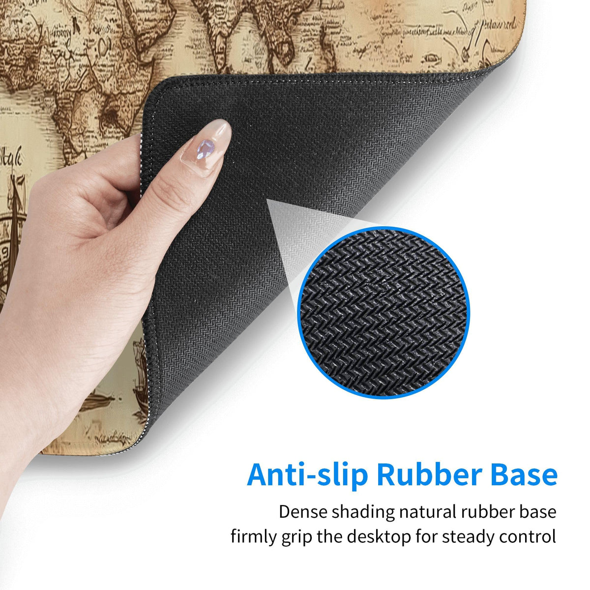 Nautical Compass Mouse Pad Extended Large Gaming Mouse Pad XL Stitched Edges for Gamer Home Office