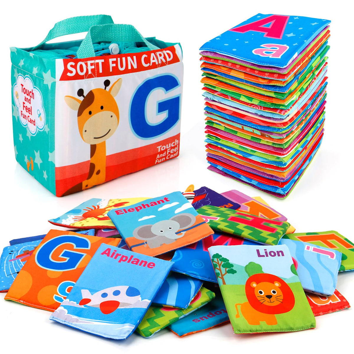 Mini Tudou Alphabet Flash Cards 26 PCS Soft ABC Learning Toys