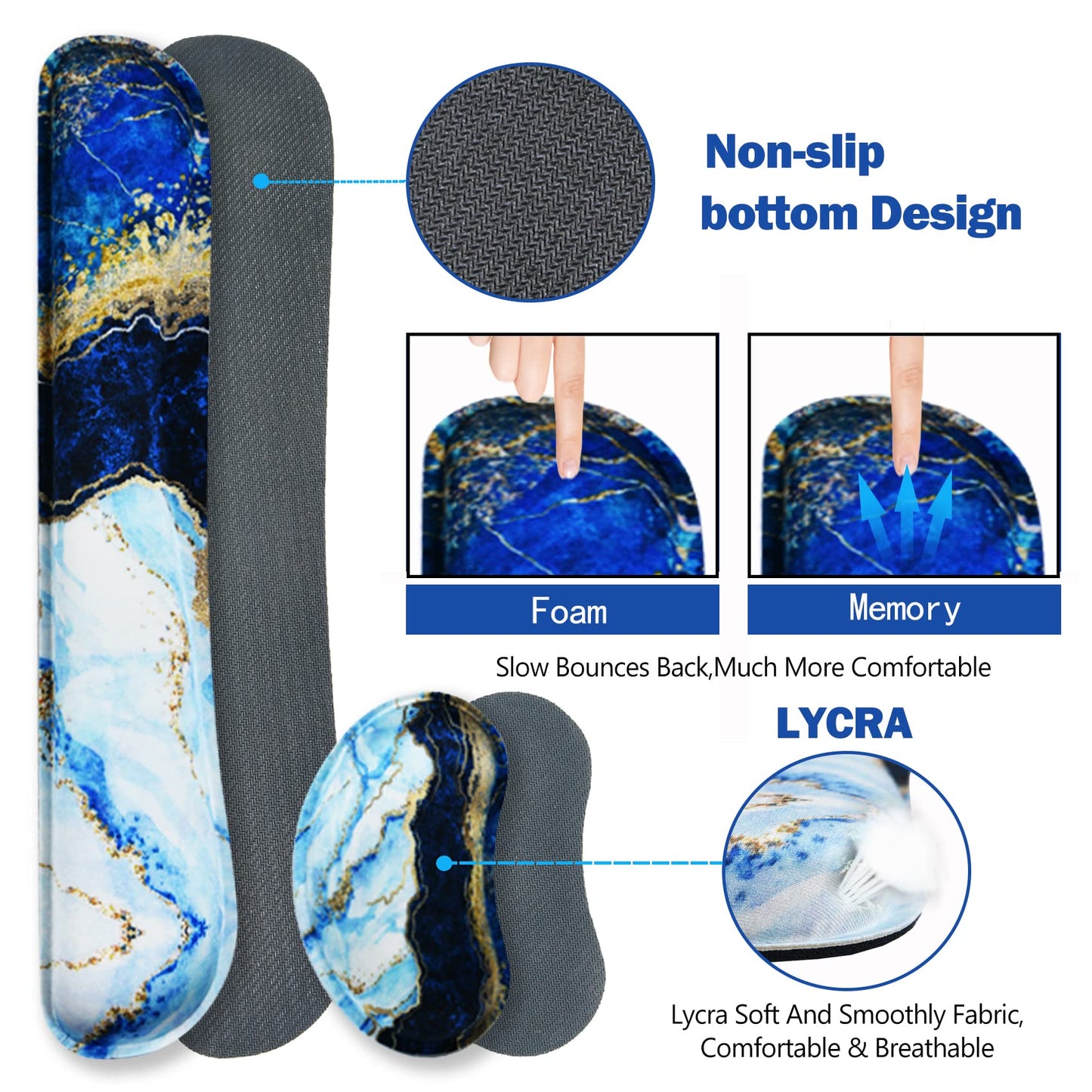 ARTSO Large Gaming Mouse Pad, Keyboard Wrist Rest Pad & Wrist Support Mousepad Set, Stitched Edge