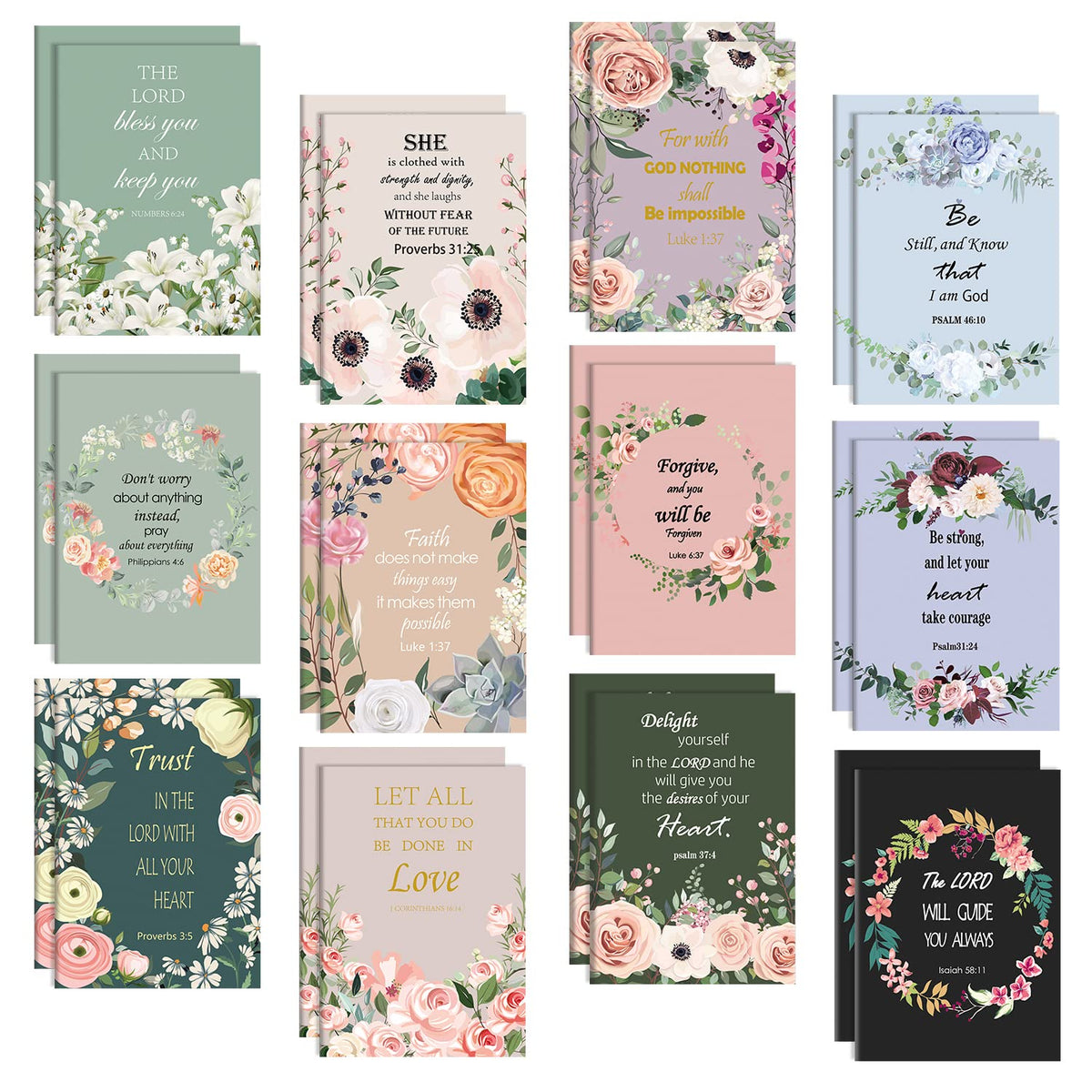 BESARME 24 Pack Christian Gifts for Women, Faith Prayer Journal Religious Small Pocket Notebook
