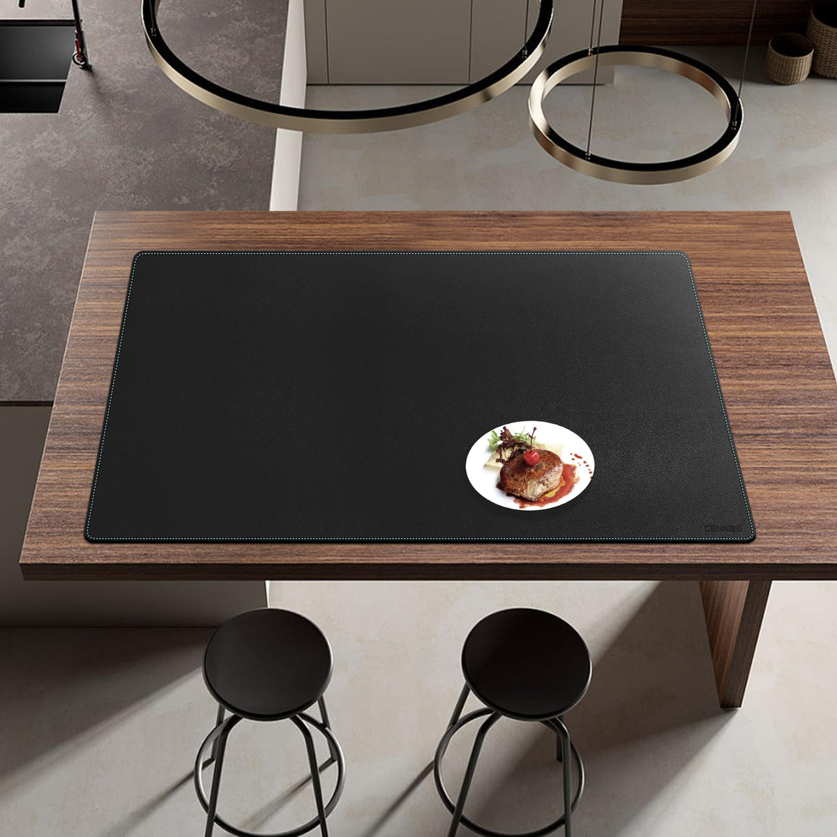 CENNBIE Leather Desk Pad, 51.2" x 31.4" Extra Large Leather Desk Mat Blotter Protector, Non-Slip