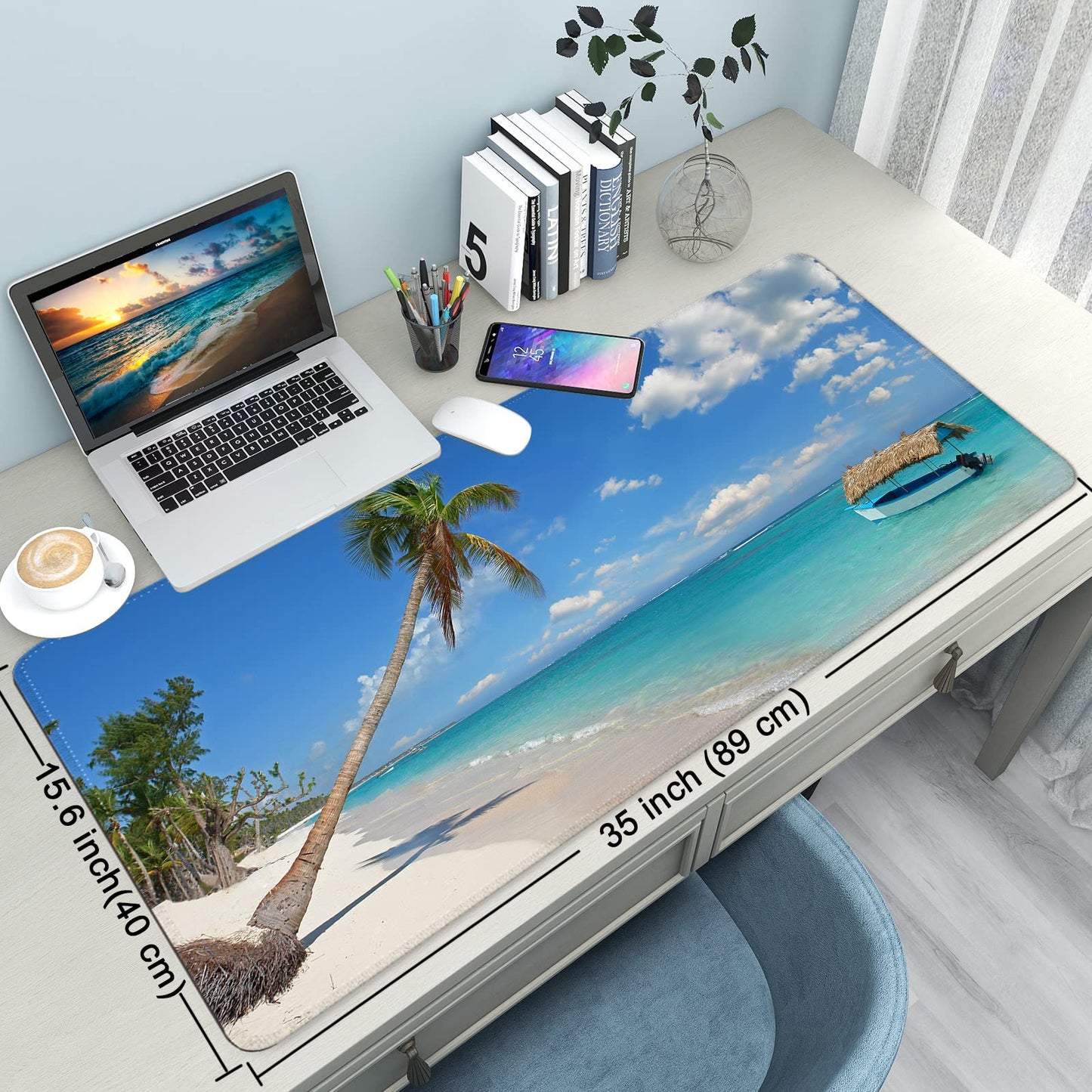 Wiabsi Desk Mat Pad,Large XXL Extended Mouse Pad Mat for Desktop Keyboard