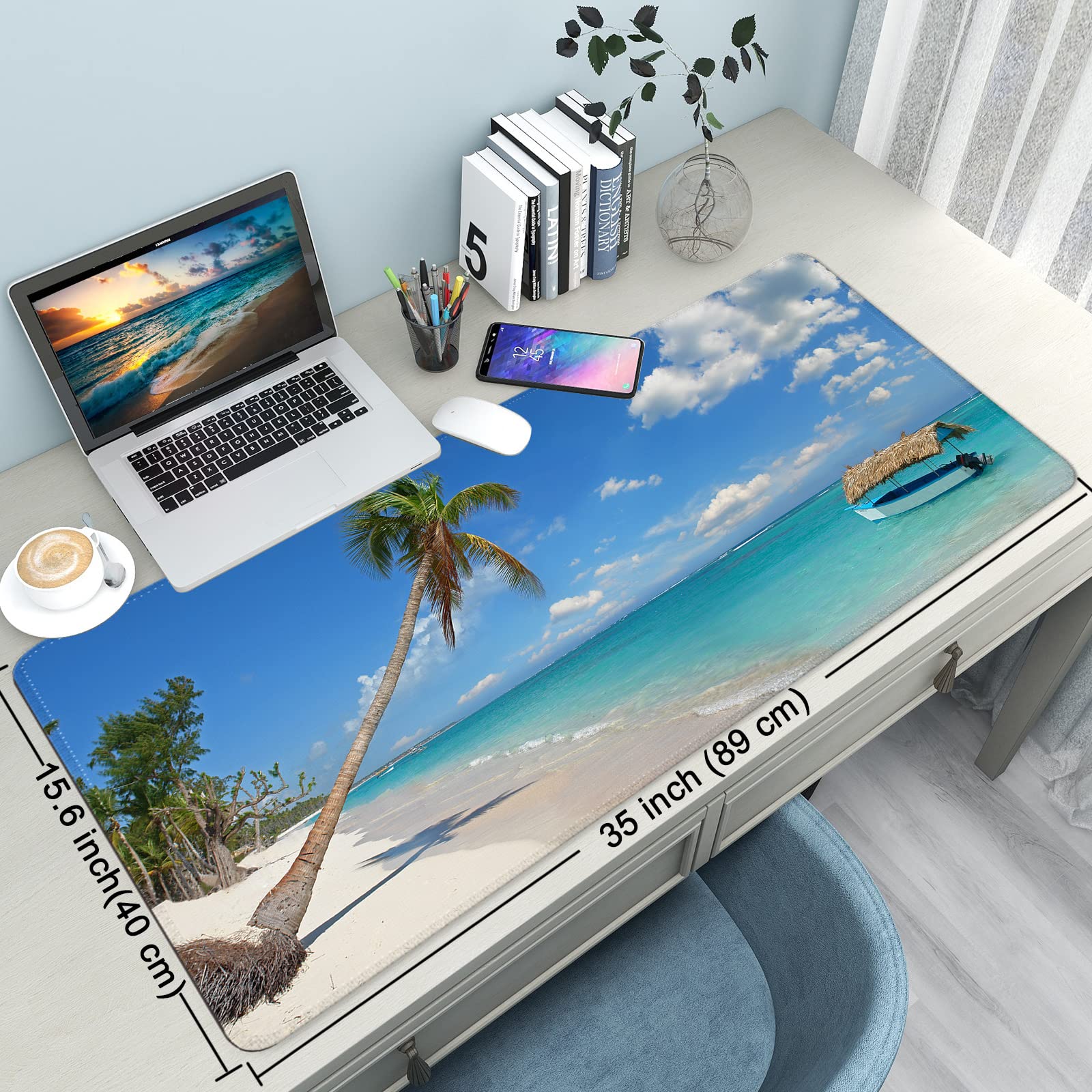 Wiabsi Desk Mat Pad,Large XXL Extended Mouse Pad Mat for Desktop Keyboard