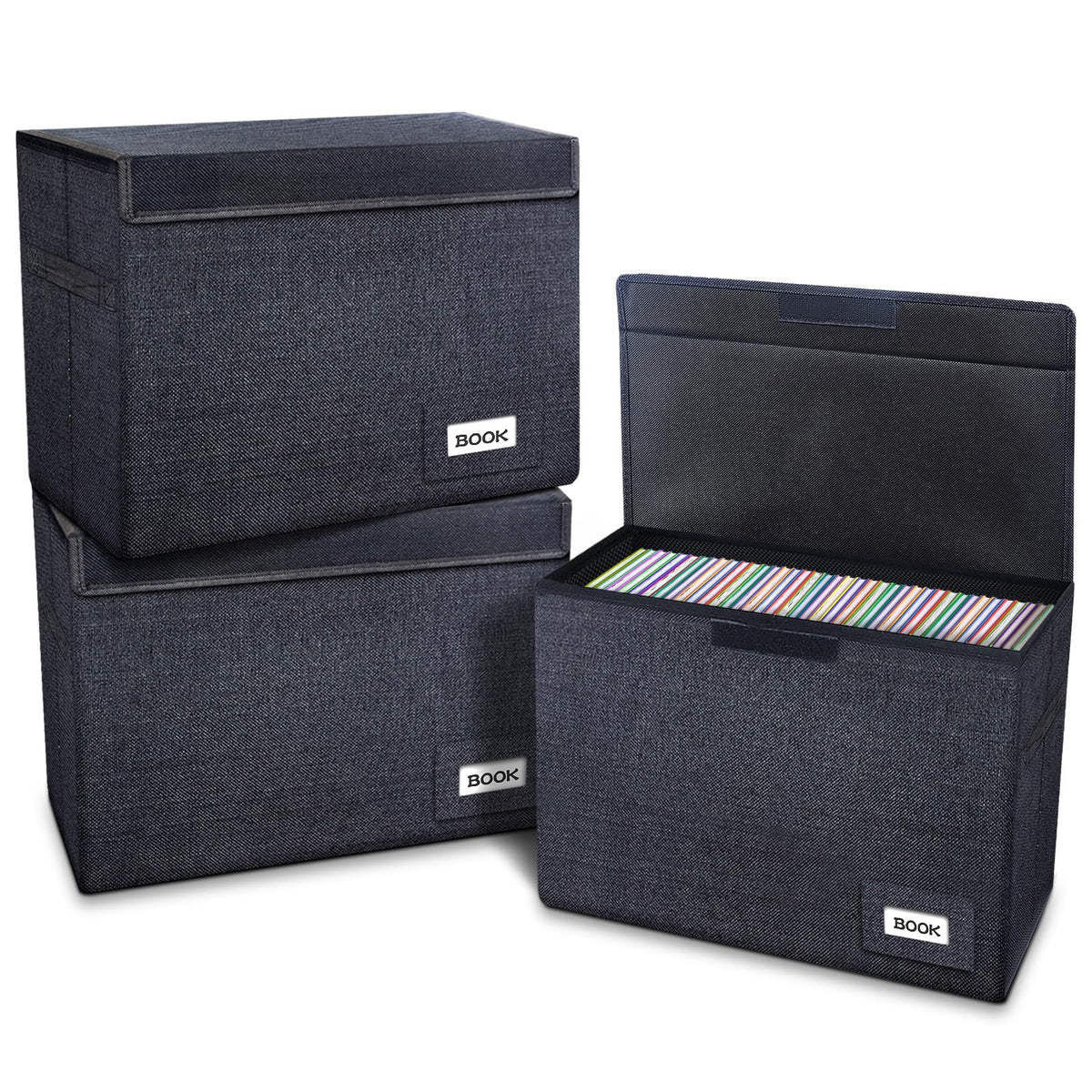Leffis 3 Pack Comic Book Storage, Collapsible and Stackable Comic Short Box