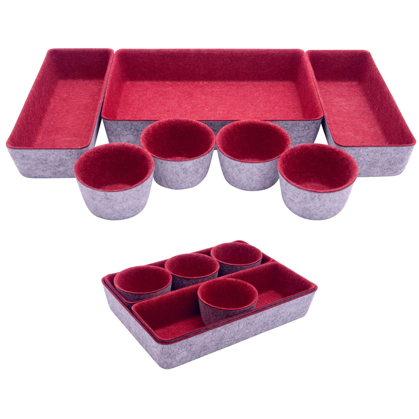 Teeo - Desk Tray Organizer - Makeup Organizer Drawers Storage - Home Office Cosmetic Bins Dividers