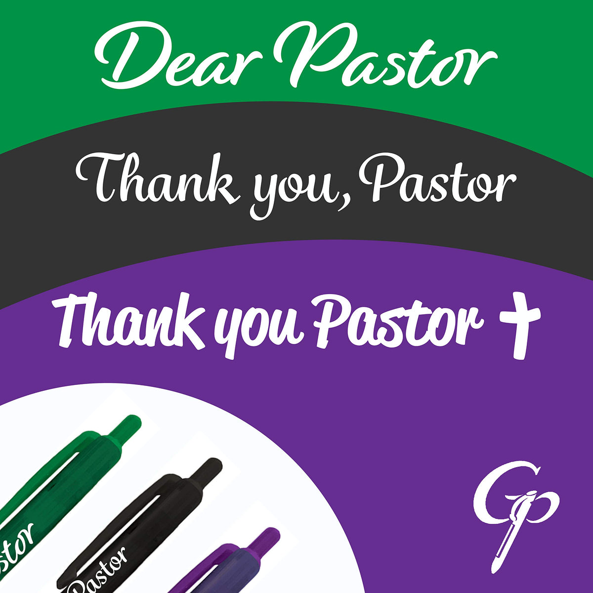 Greeting Pen Pastor Appreciation Pens- 3 Varieties Translucent 12 Pen Set 46004