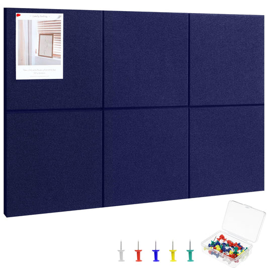 Large Cork Board 36" x 24", 6 Pack Felt Bulletin Board, Pin Boards